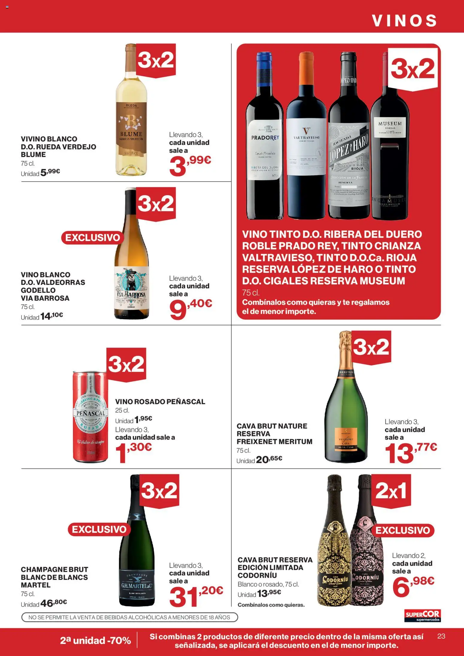 Supercor folleto │ válido desde el 28/10/2026 | Página: 23 | Productos: Vino rosado, Té, Vino blanco, Bebidas