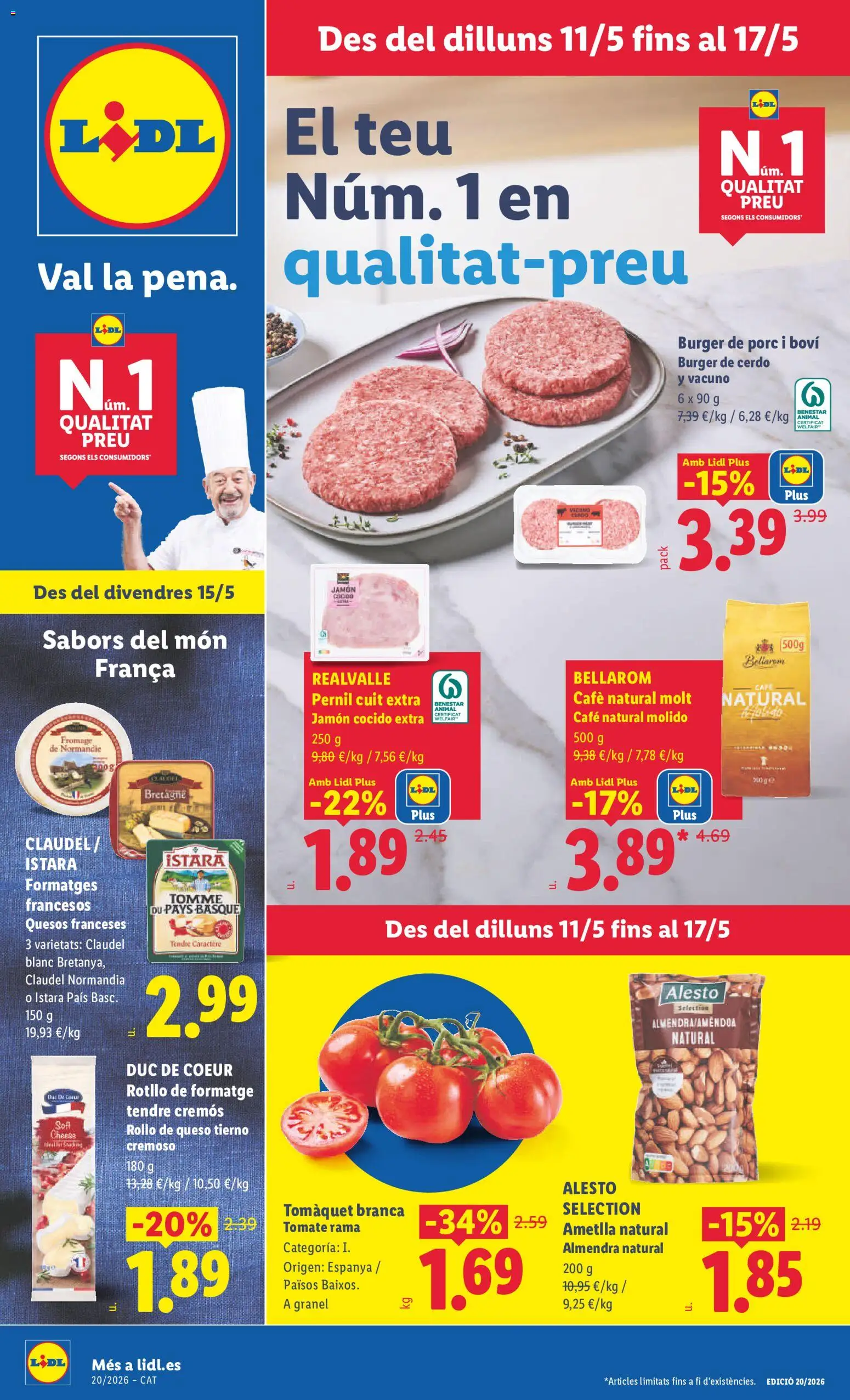 Lidl folleto │ válido desde el 11.05.2026 | Página: 3 | Productos: Café, Jamón, Jamón cocido, Cerdo