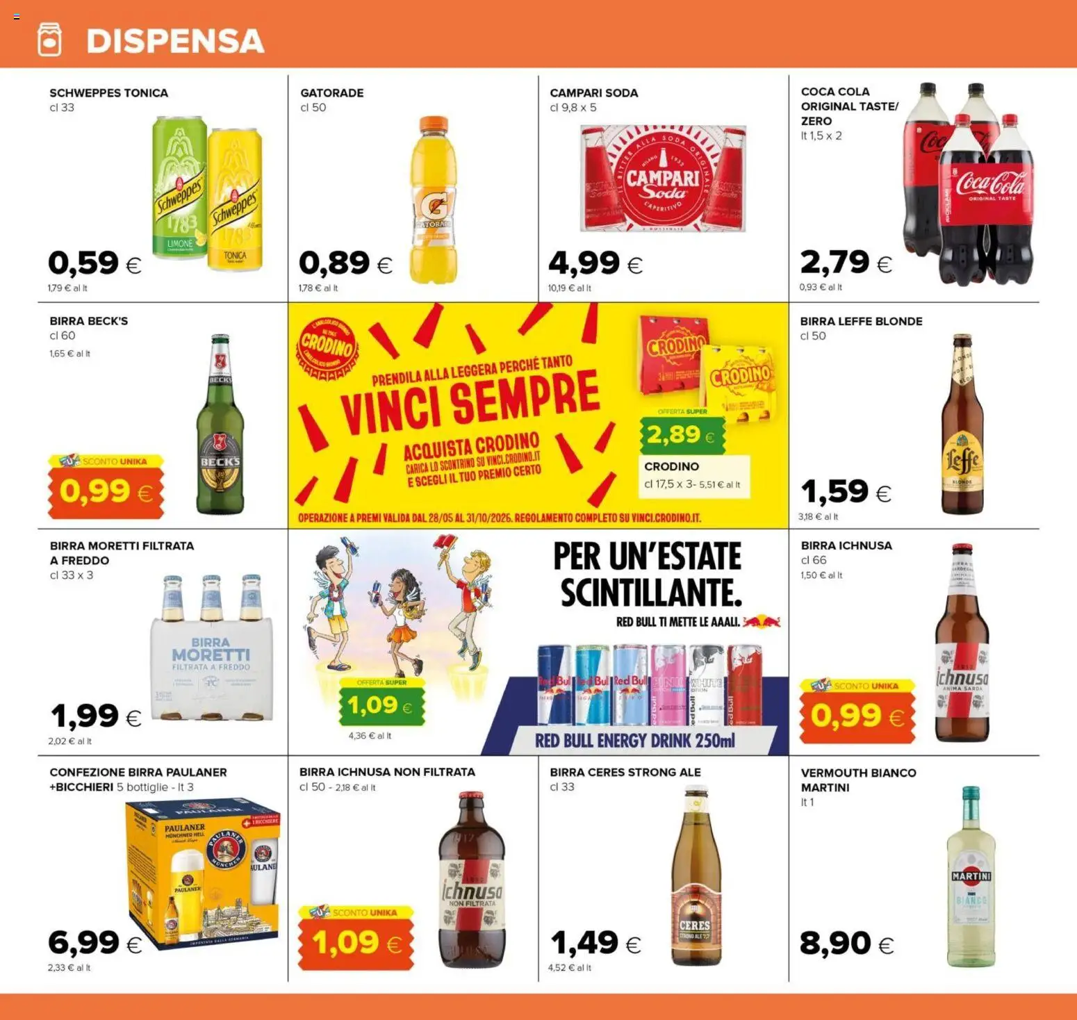 Volantino Oasi del 02/07/2026 | Pagina: 20 | Prodotti: Birra, Limone, Ceres, Red Bull