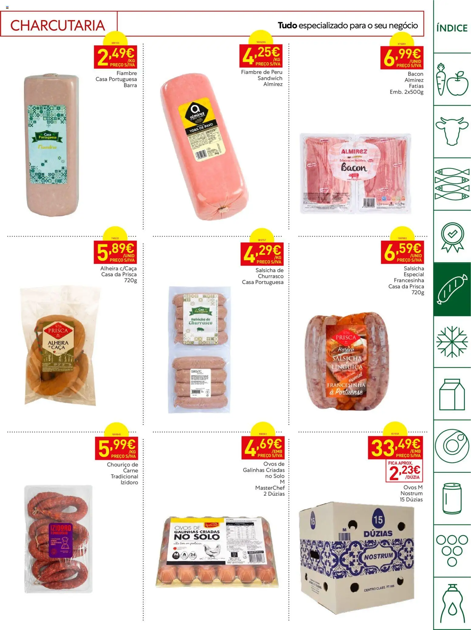 Recheio Horeca │ válido de 09.06.2026 | Página: 13 | Produtos: Bacon, Salsicha, Ovos, Chouriço