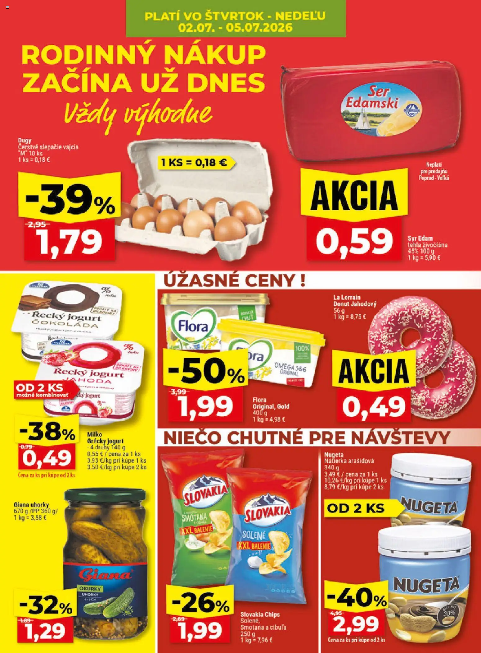 Nové Klas akcie – leták je platný od 29.06.2026 | Strana: 27 | Produkty: Syr, Jogurt, Flora, Uhorky