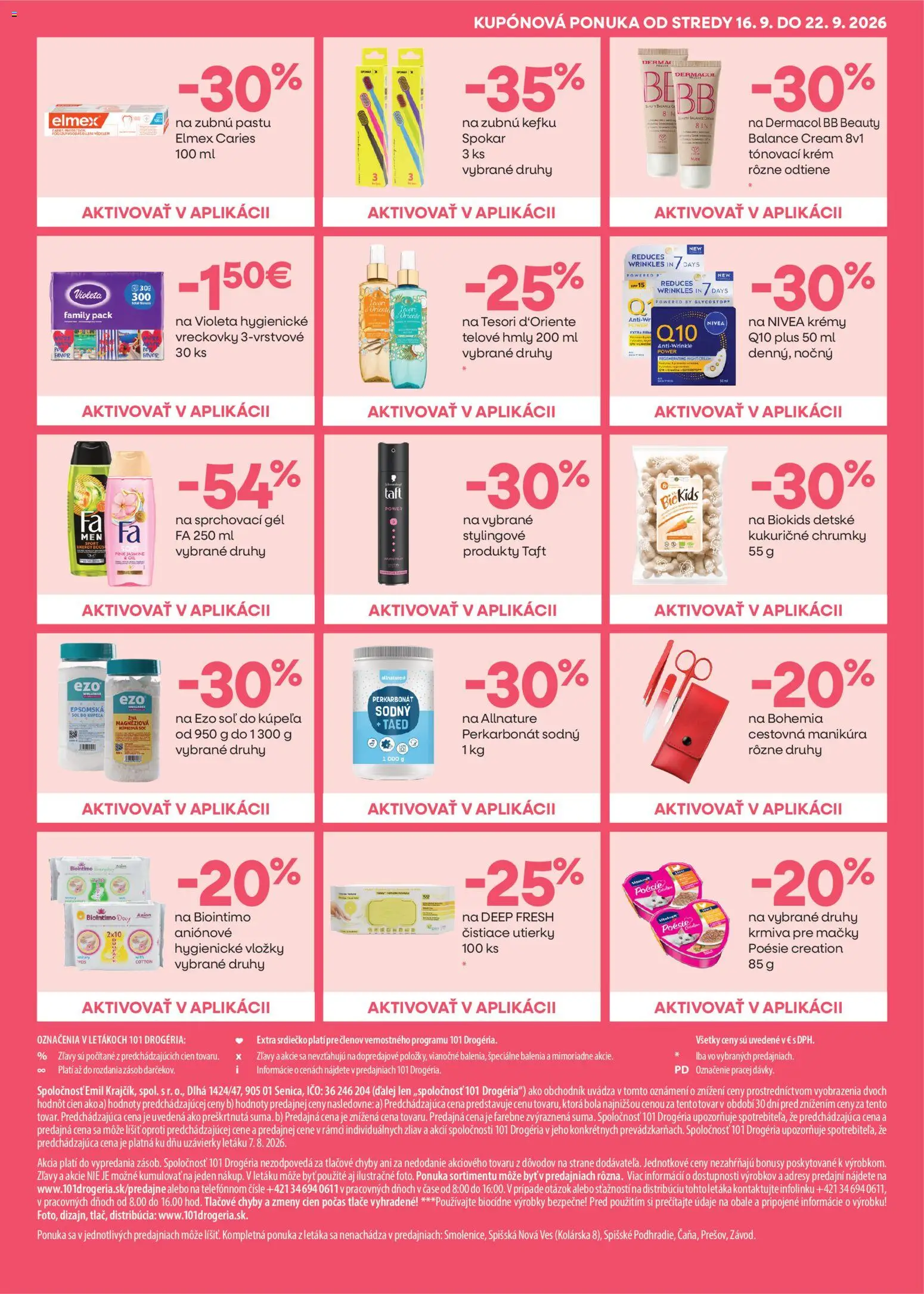 Nové 101 drogerie akcie – leták je platný od 09.09.2026 | Strana: 7 | Produkty: Čistiace utierky, Vreckovky, Soľ, Utierky
