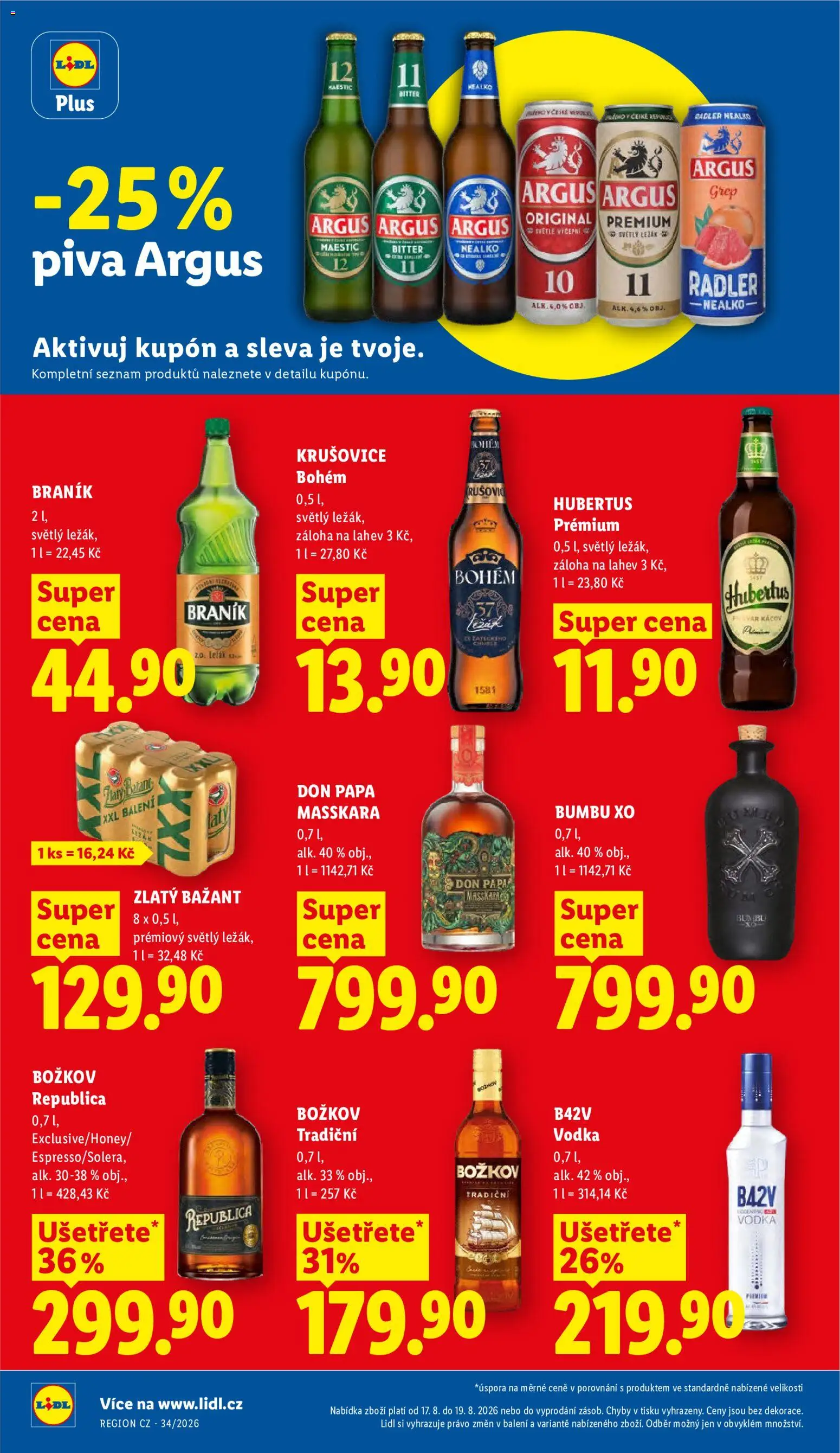 Lidl leták od 17.08.2026 | Strana: 28 | Produkty: Rum, Pivo, Radler, Braník