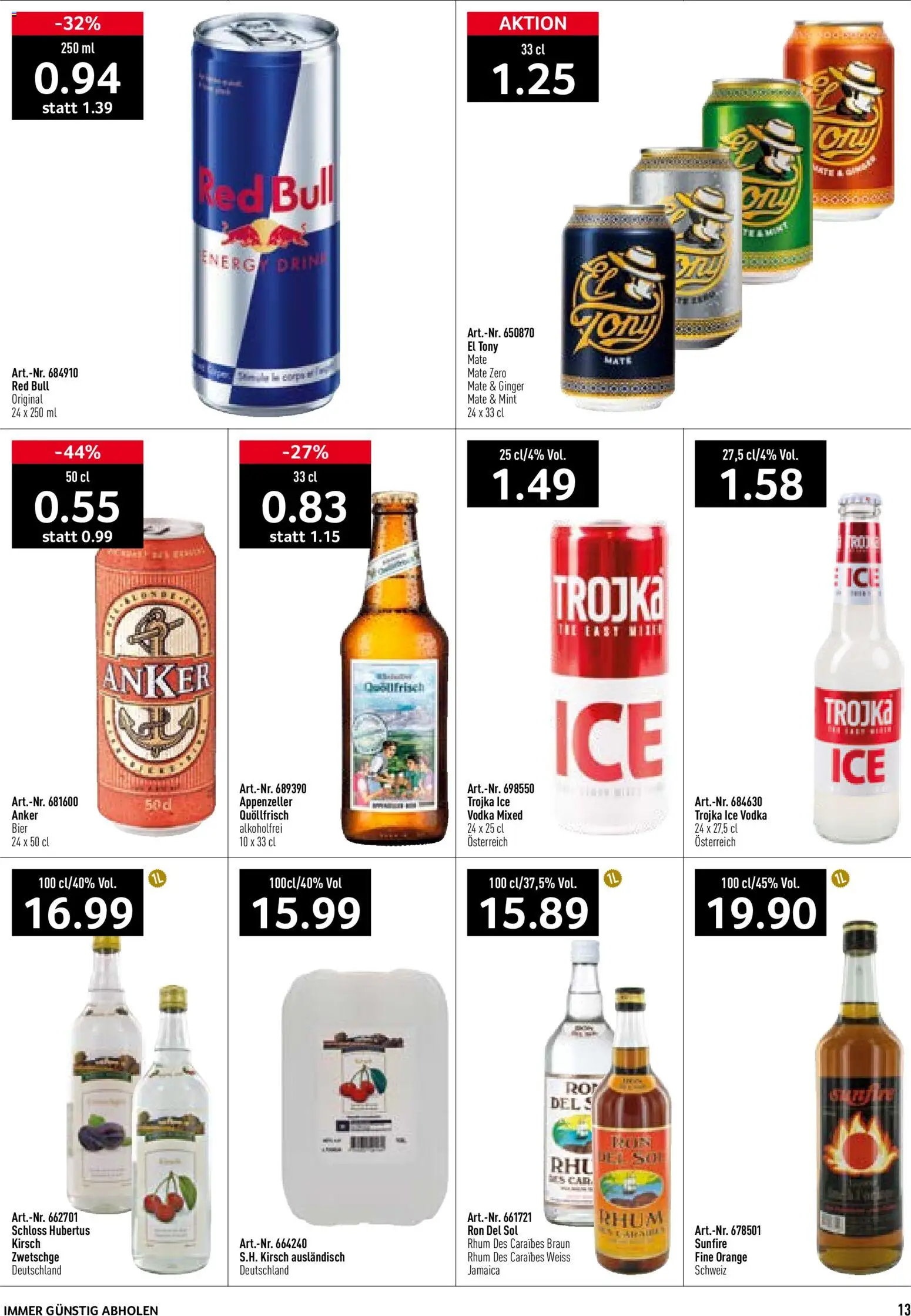 Prodega aktionen Bäckerei – gültig ab 04.05.2026 | Seite: 13 | Produkte: Red bull, Bier