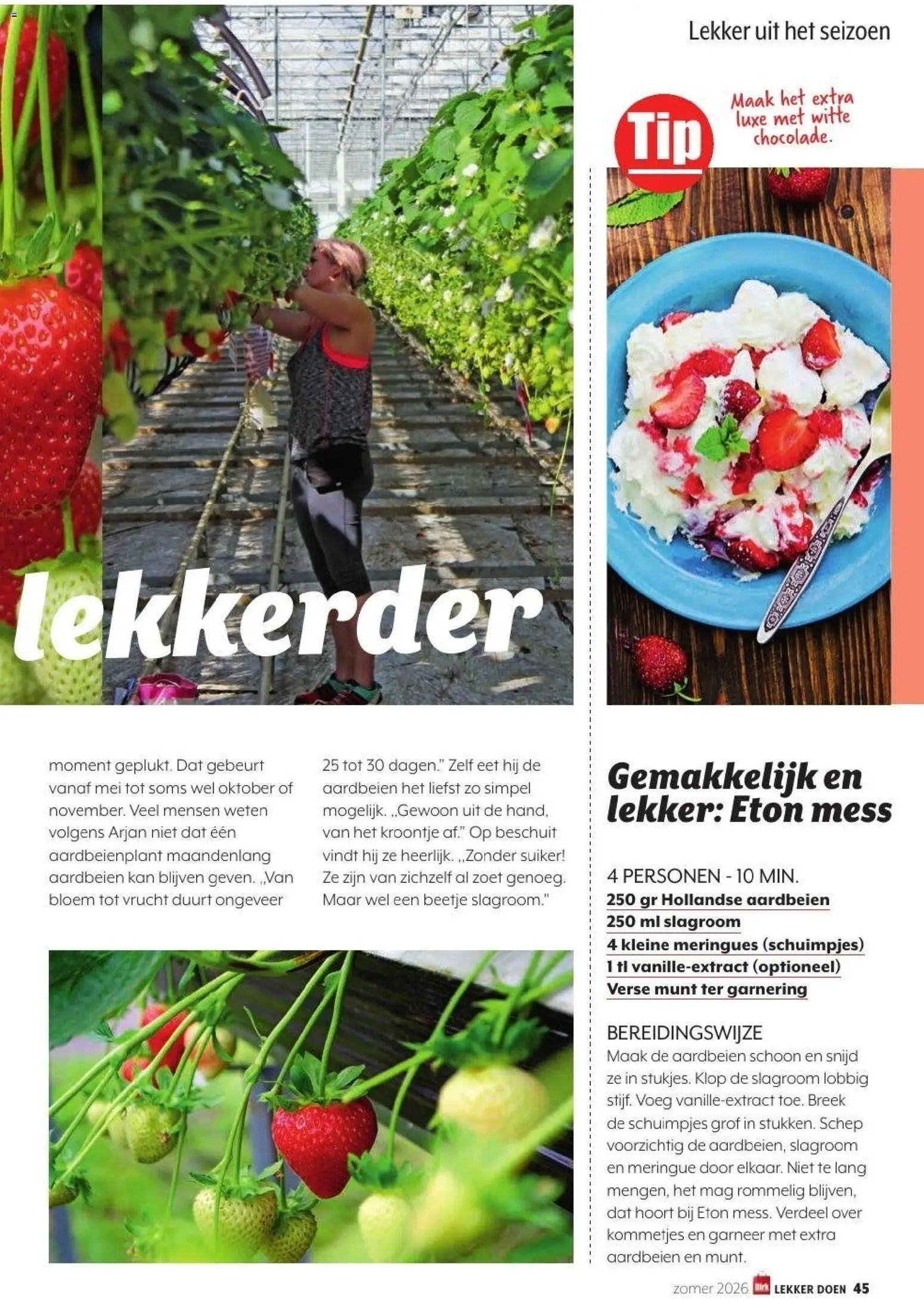{H1} | Pagina: 45 | Producten: Schep, Suiker, Aardbeien, Slagroom