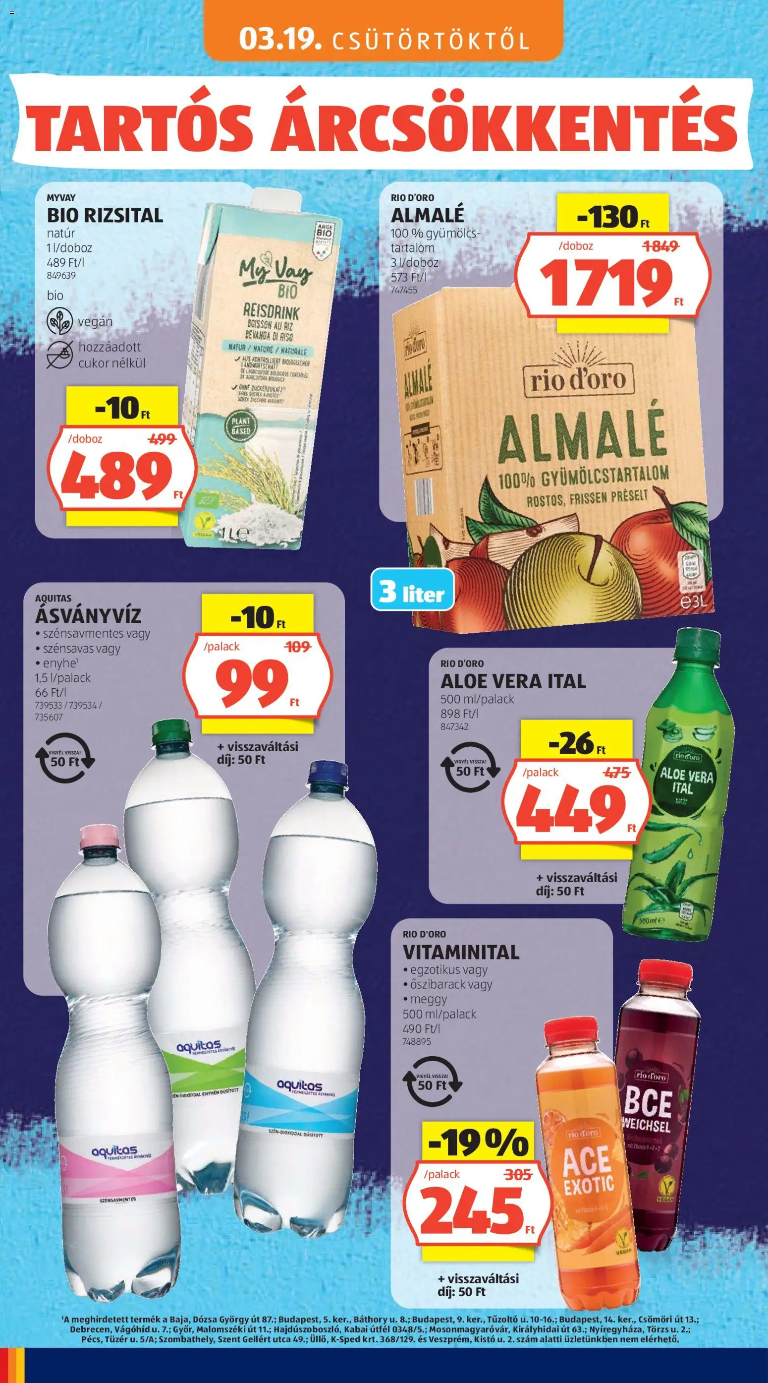 Aldi akciós ujság - amely érvényes a következő dátumtól: 03.05.2026 | Oldal: 70 | Termékek: Rizsital, Meggy, Vegán, Almalé