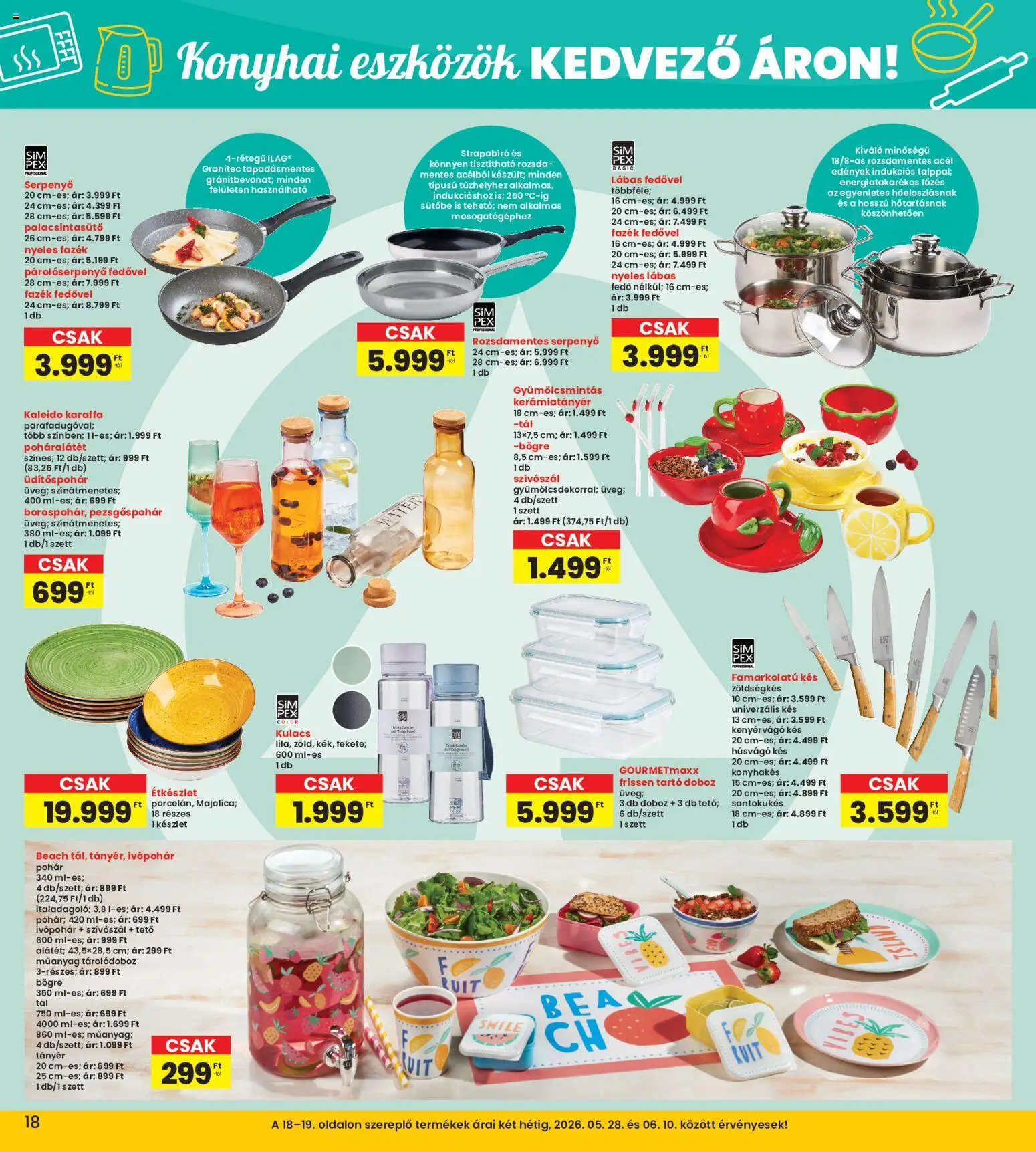 Interspar akciós ujság - amely érvényes a következő dátumtól: 28.05.2026 | Oldal: 18 | Termékek: Edények, Poháralátét, Bögre, Kulacs