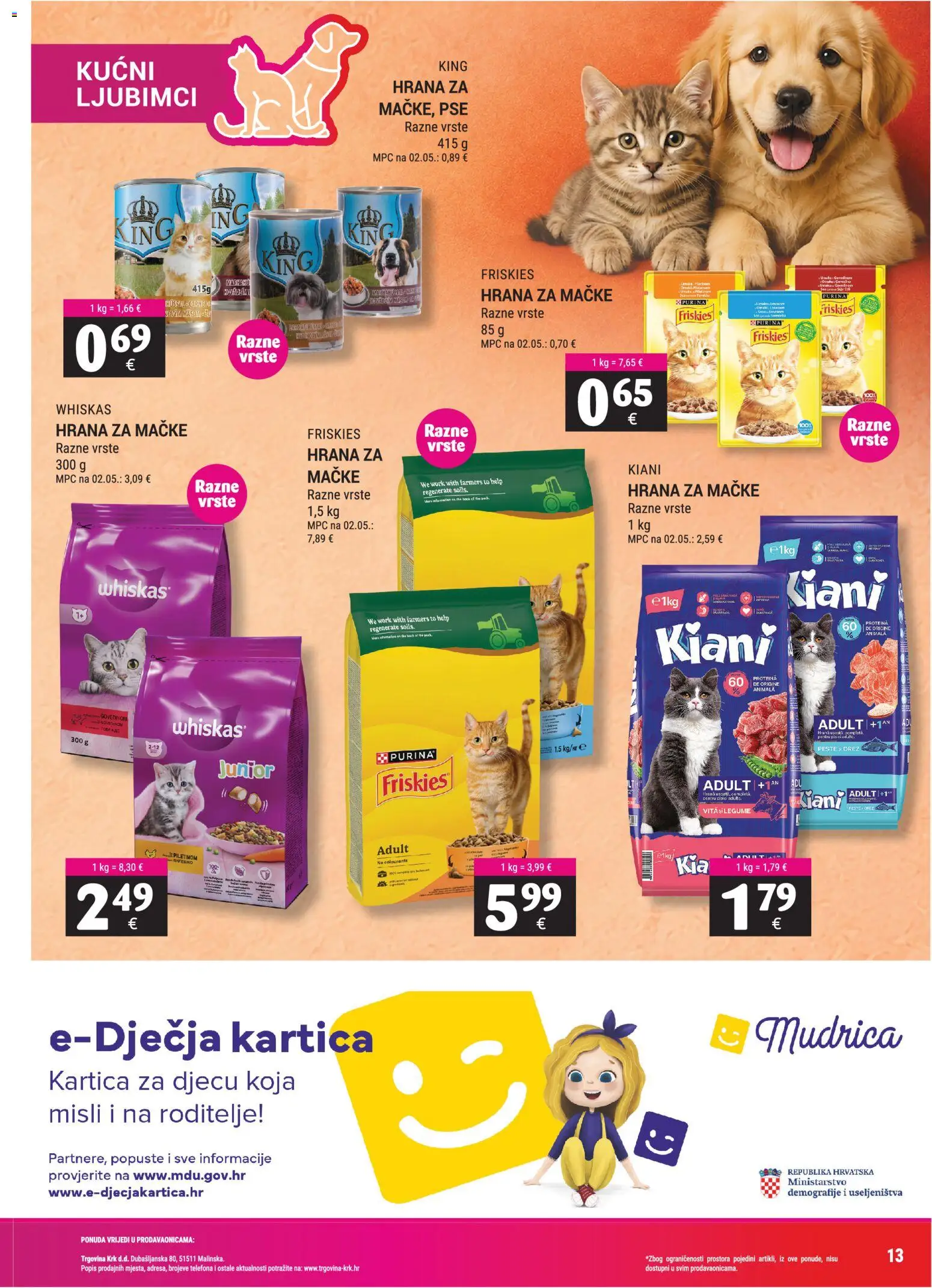 Trgovina Krk katalog | vrijedi od 01.09.2026 | Stranica: 13 | Proizvodi: Whiskas, Hrana za mačke
