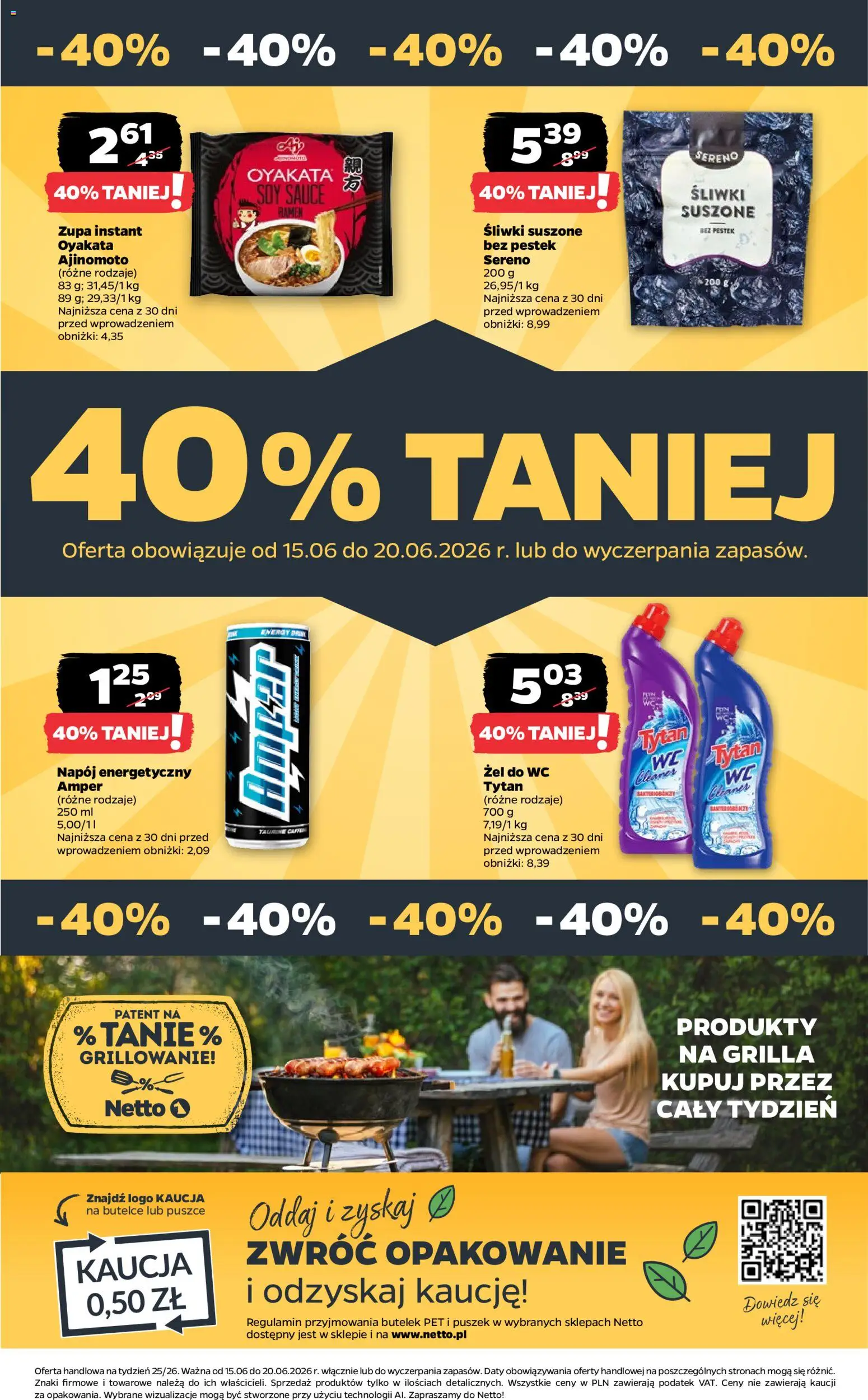 Netto gazetka od poniedziałku spożywcza od 15.06.2026 | Strona: 34 | Produkty: Śliwki, Śliwki suszone, Zupa