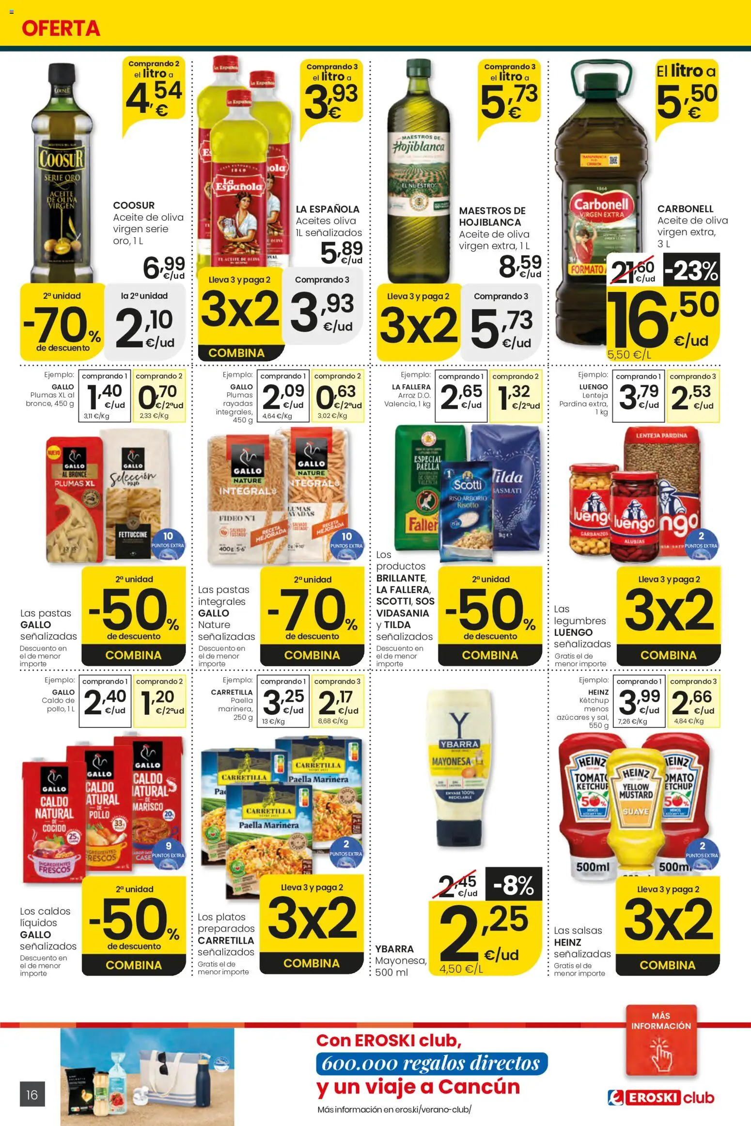 Eroski Ofertones de verano Center │ válido desde el 11.06.2026 | Página: 16 | Productos: Κρεμάστρα, Aceite, Arroz, Aceite de oliva