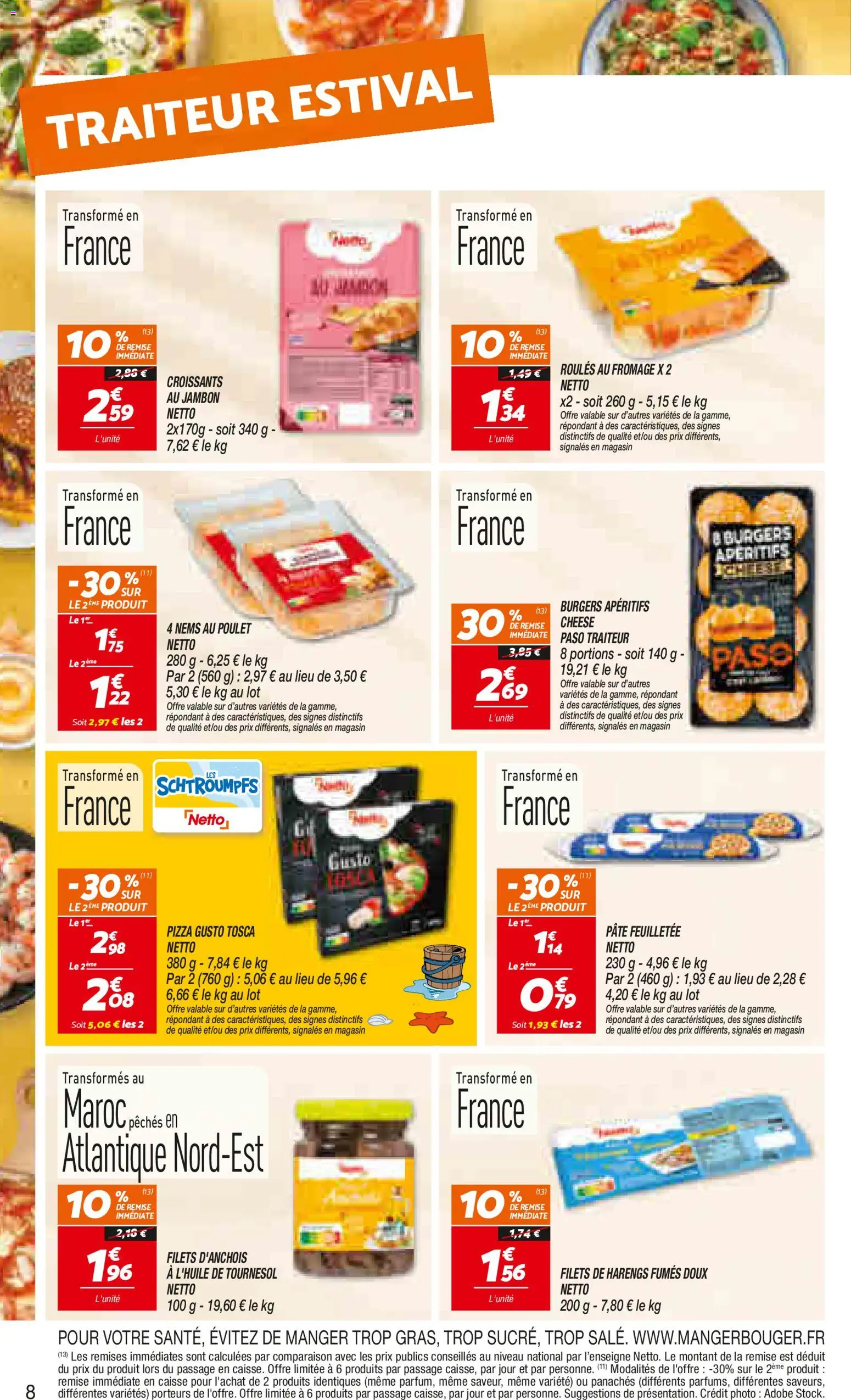 {H1} | Page: 8 | Produits: Poulet, Fromage, Jambon, Pizza