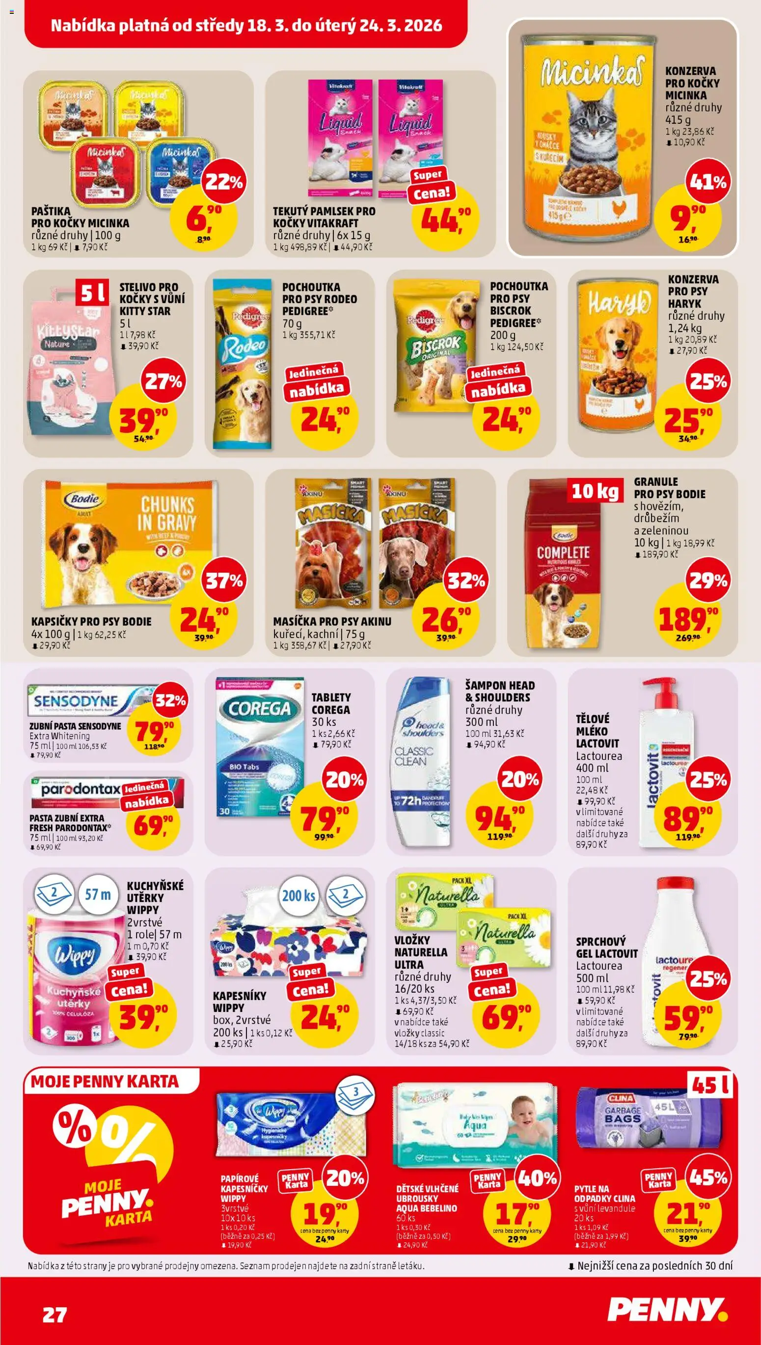 Penny Market leták od 18.03.2026 | Strana: 27 | Produkty: Zubní pasta, Corega, Parodontax, Lactovit