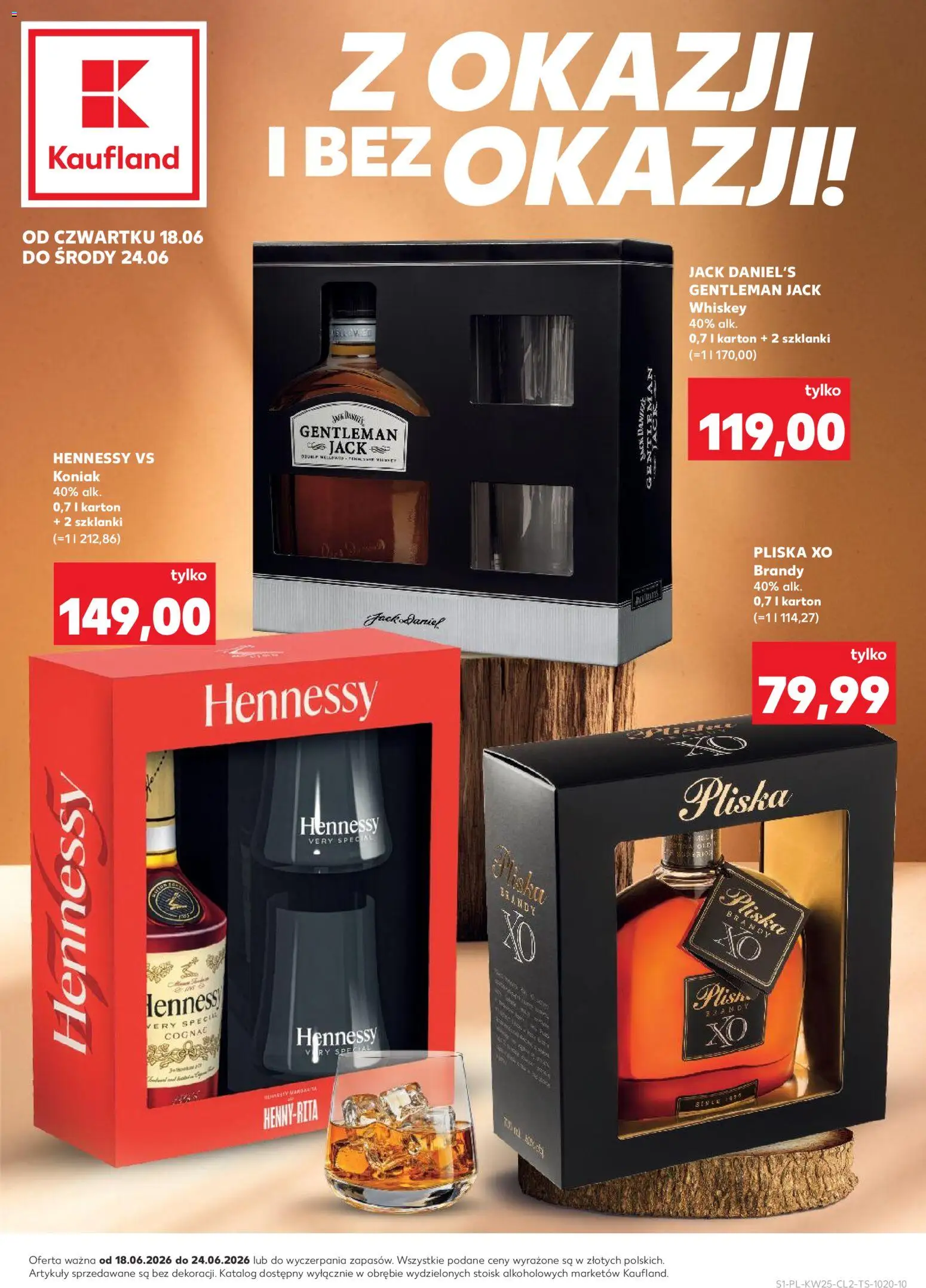 Kaufland Polsko leták - Barek od 18.06.2026 | Strana: 1 | Produkty: Whiskey, Gentleman Jack, Jack Daniel’s, Hennessy