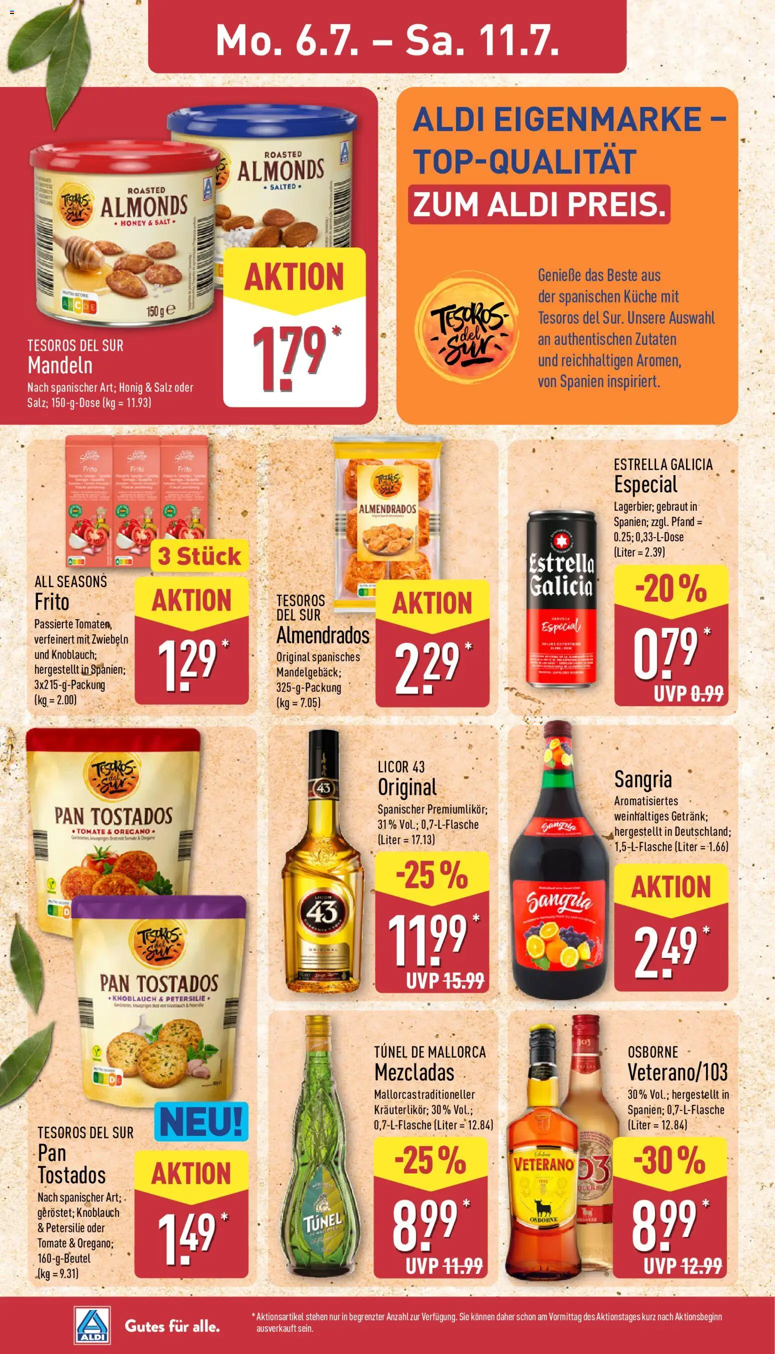 Aldi Prospekt – gültig ab 06.07.2026 | Seite: 12 | Produkte: Küche, Mandeln, Petersilie, Brot