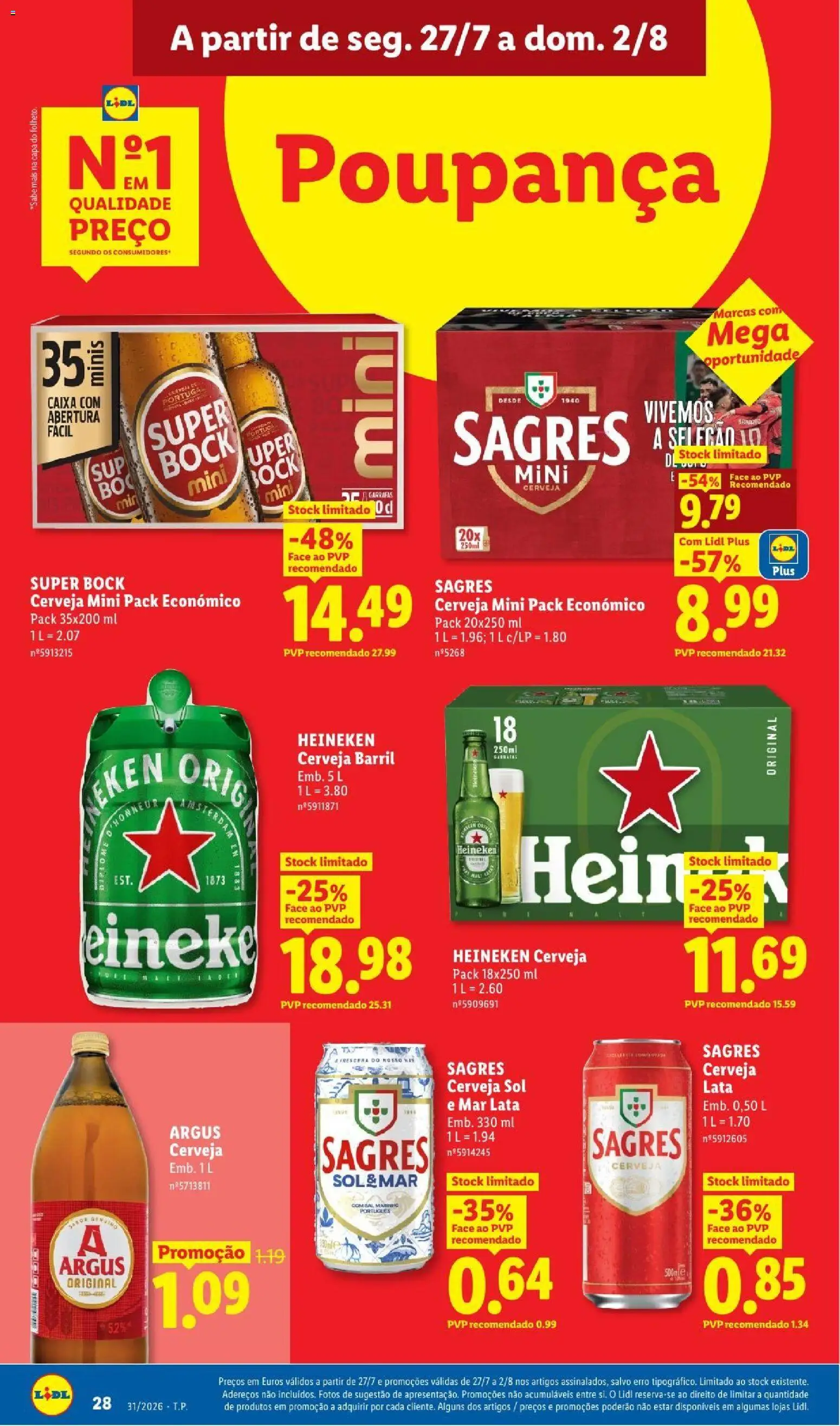 Lidl folheto │ válido de 27/07/2026 | Página: 28 | Produtos: Super bock, Caixa, Cerveja
