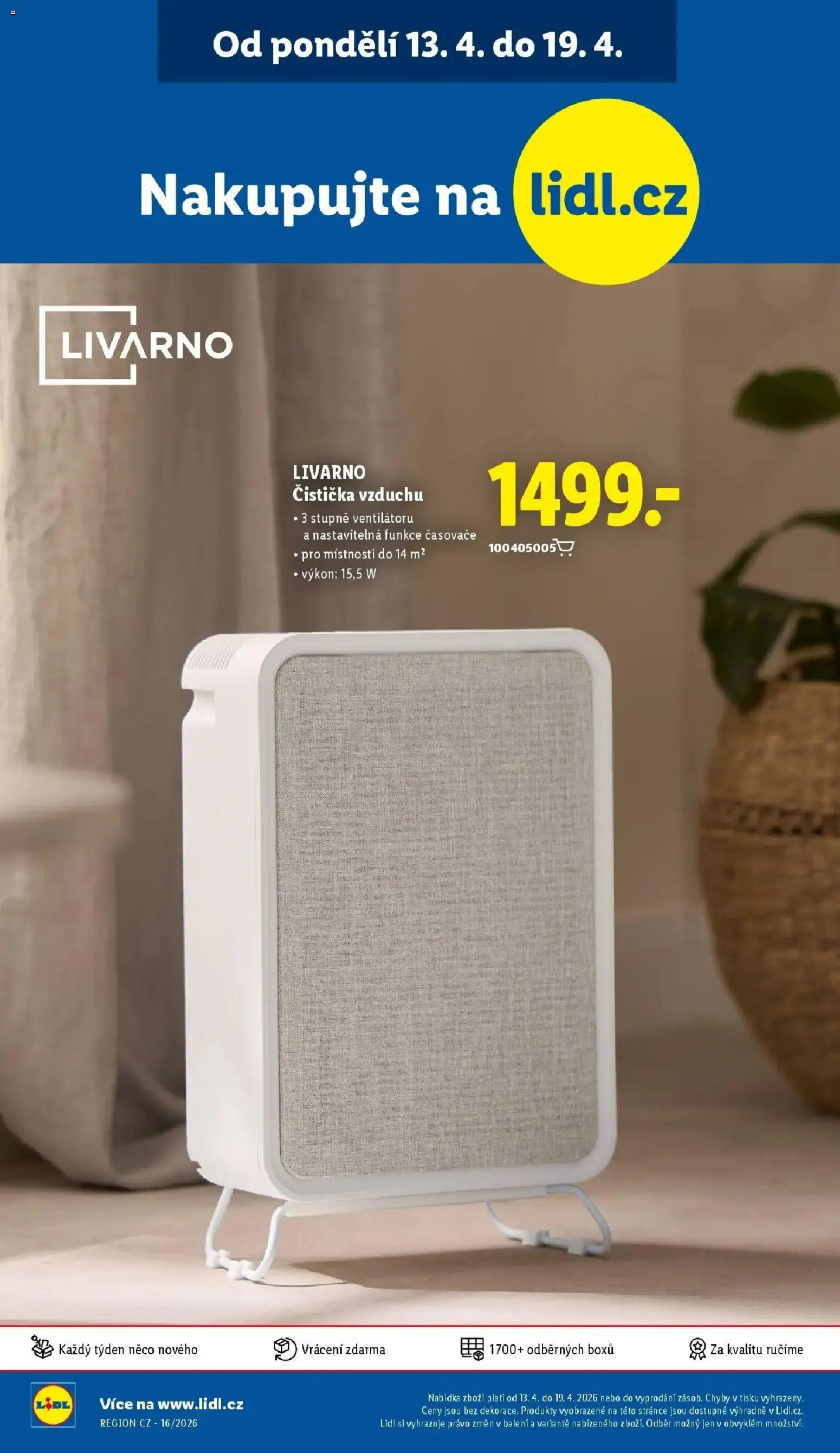 Lidl aktuální leták od 16.04.2026 | Strana: 44 | Produkty: Čistička vzduchu