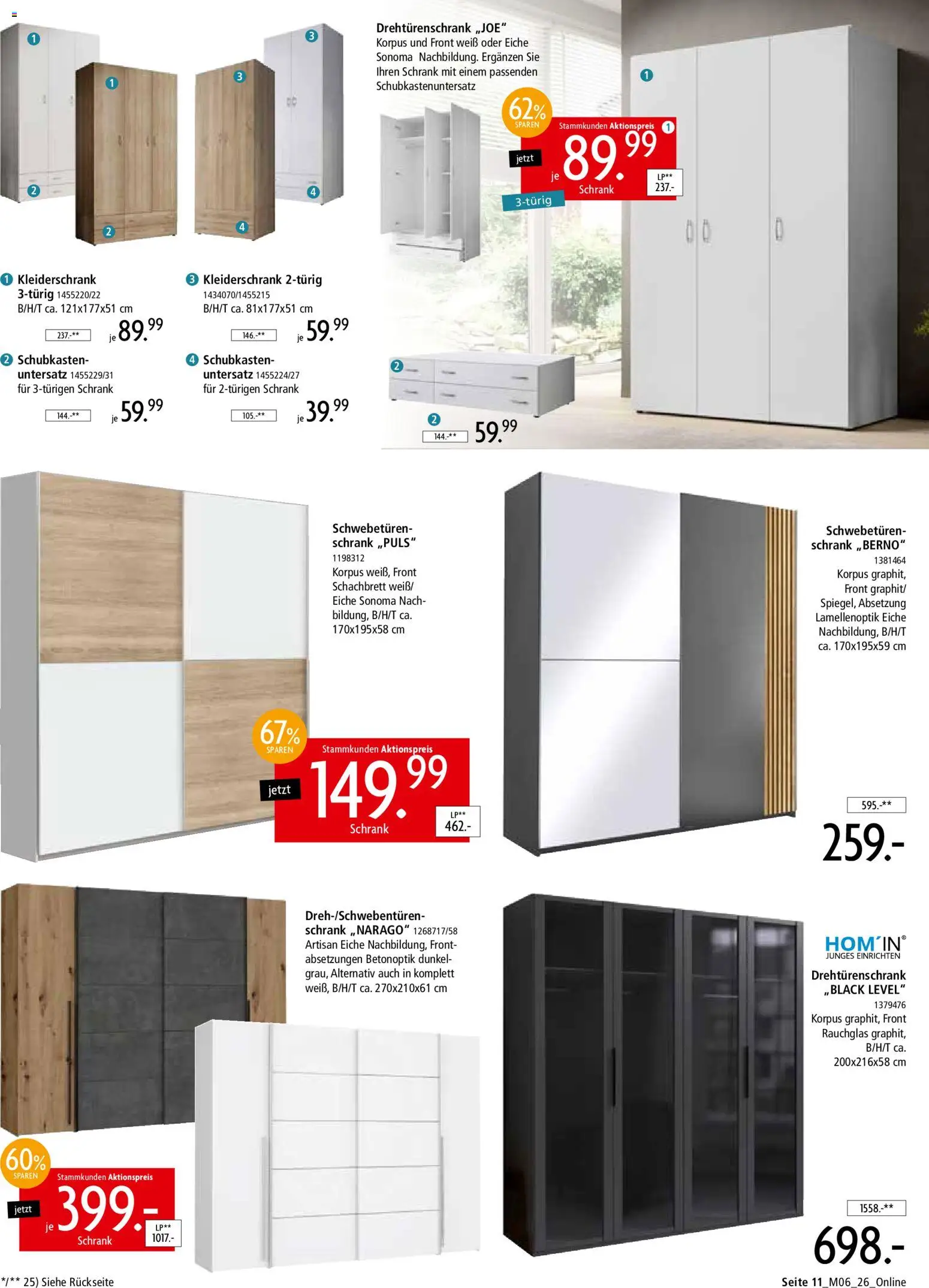 Zurbrüggen Z2-unschlagbar günstig – gültig ab 01.05.2026 | Seite: 11 | Produkte: Kleiderschrank, Drehtürenschrank, Schrank