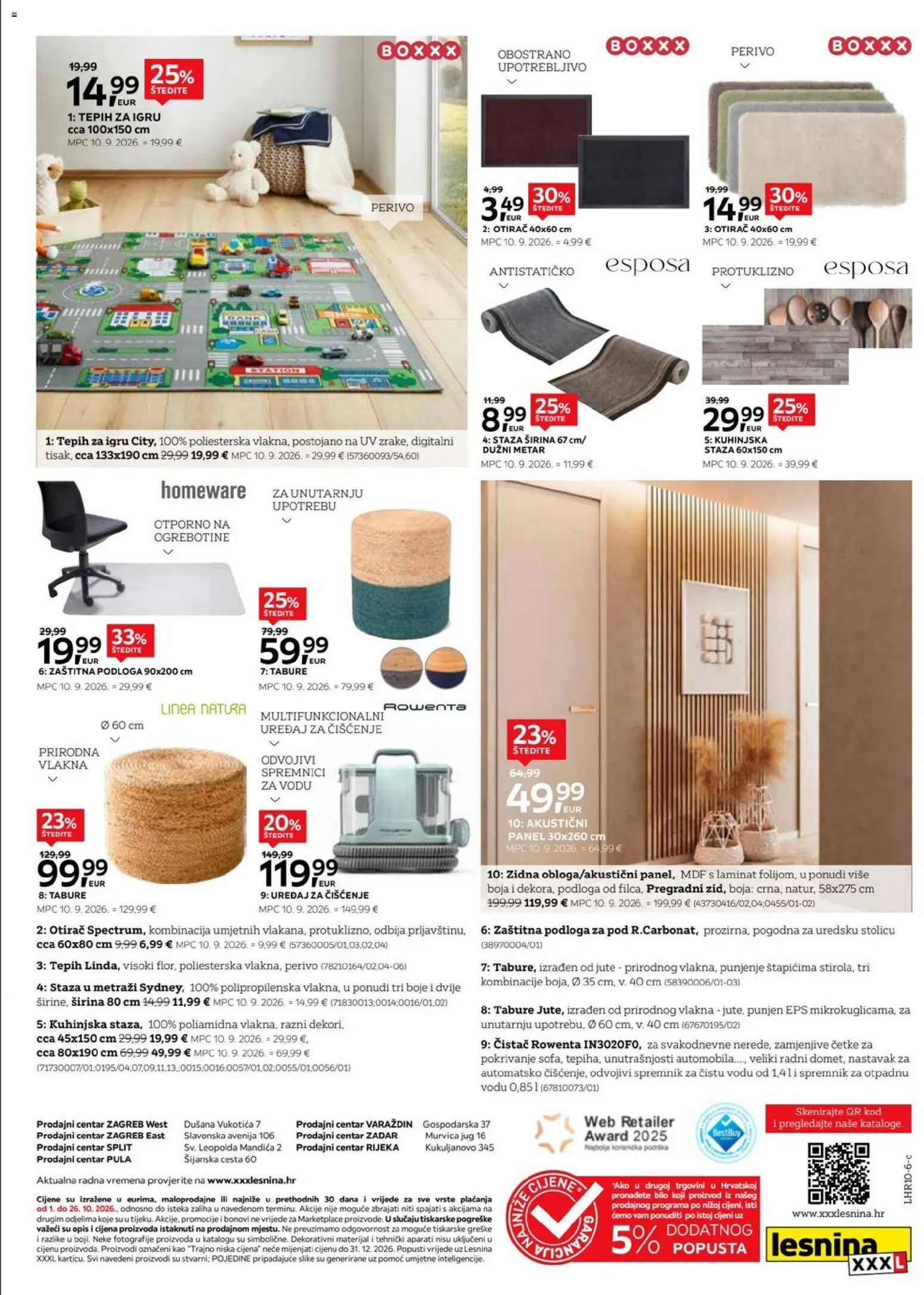 Lesnina katalog | vrijedi od 01.10.2026 | Stranica: 11 | Proizvodi: Otirač, Laminat, Podloga, Metar