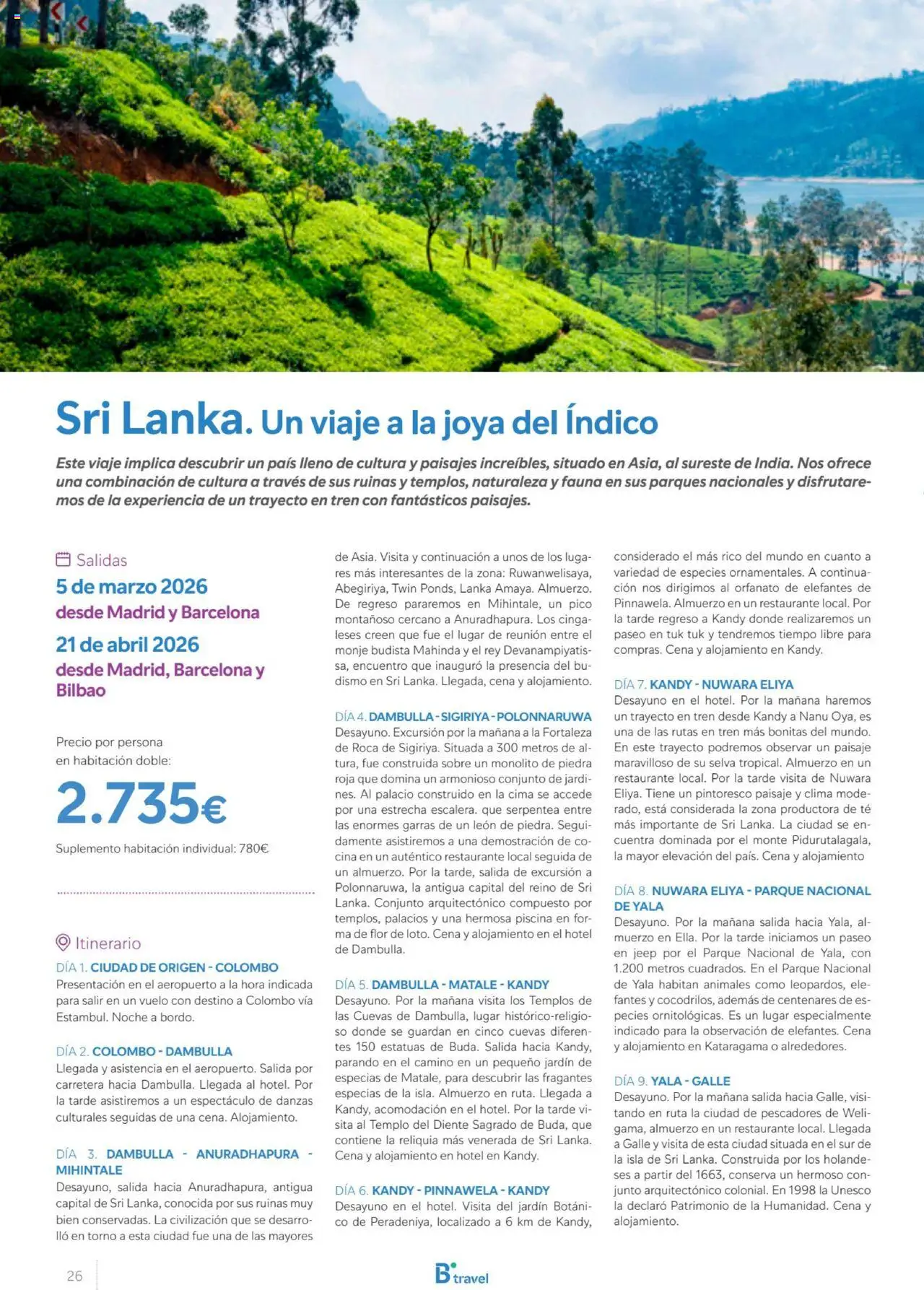 B the travel brand Viajeros Expertos Internacional 2026 │ válido desde el 03/10/2025 | Página: 26 | Productos: Té, Especias, Piscina