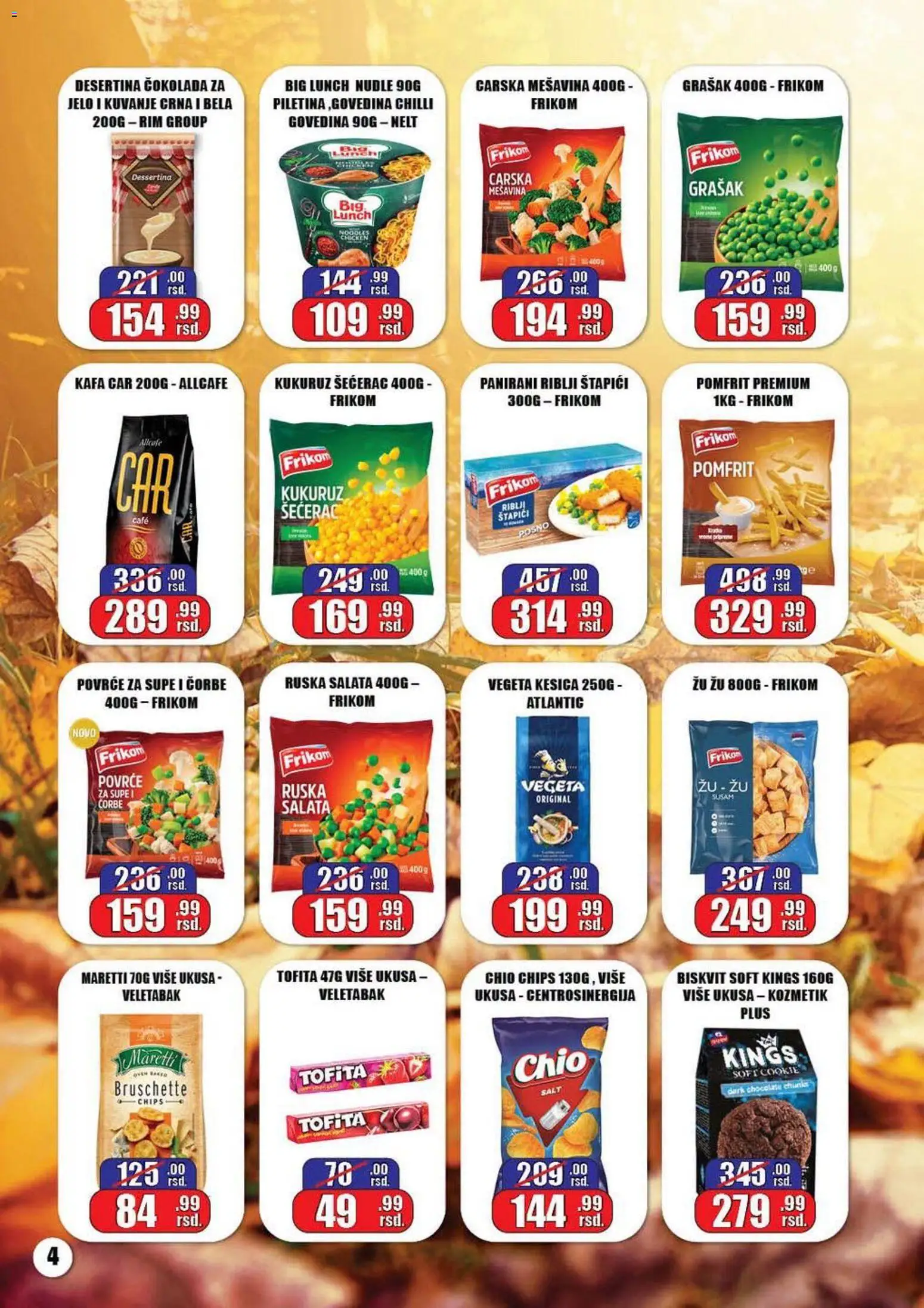 Gala MARKET katalog - važi od 05.10.2026 | Strana: 4 | Proizvode: Govedina, Grašak, Kukuruz šećerac, Nudle