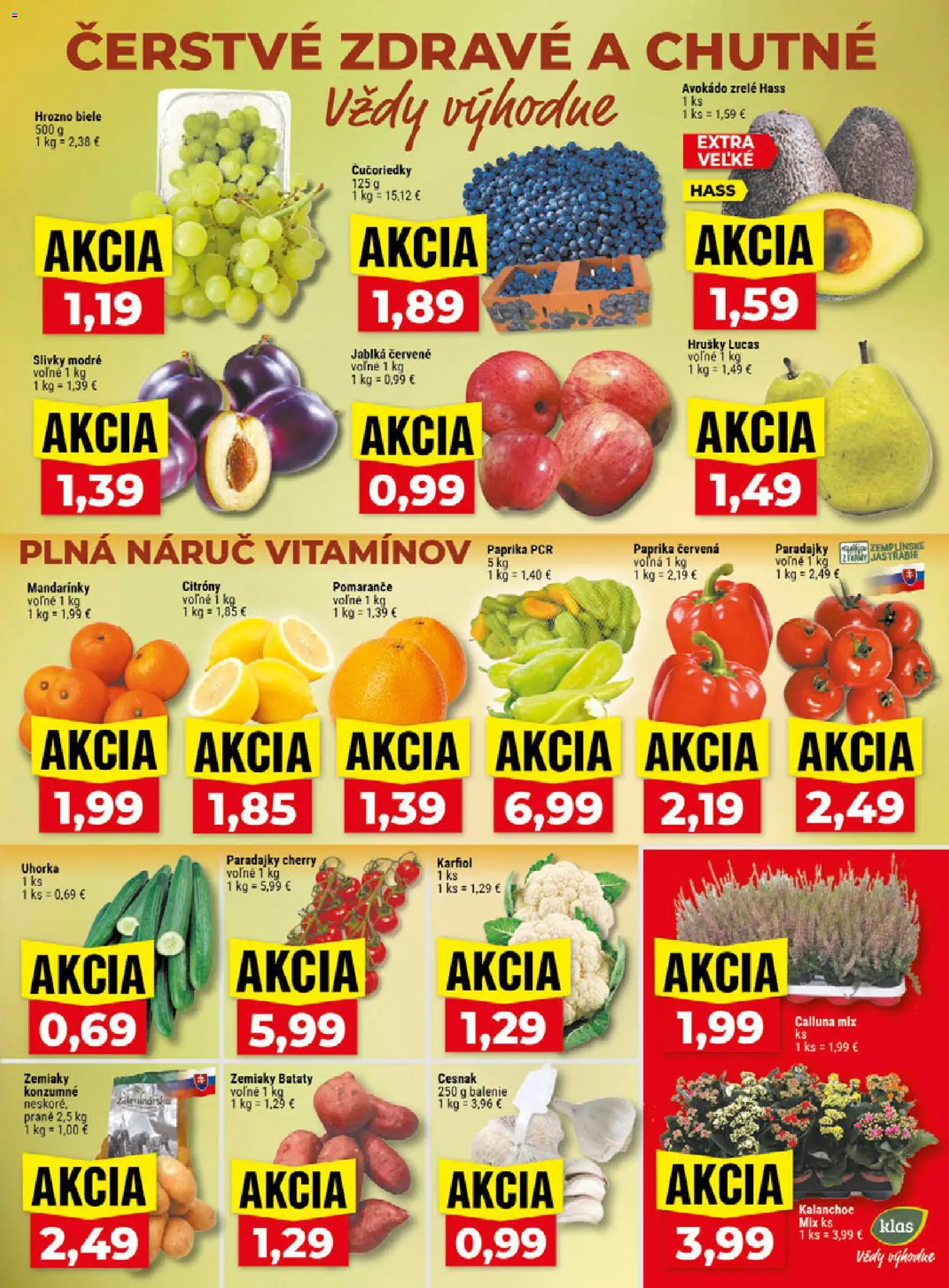 Nové Klas akcie – leták je platný od 21.09.2026 | Strana: 3 | Produkty: Pomaranče, Cesnak, Zemiaky, Batáty