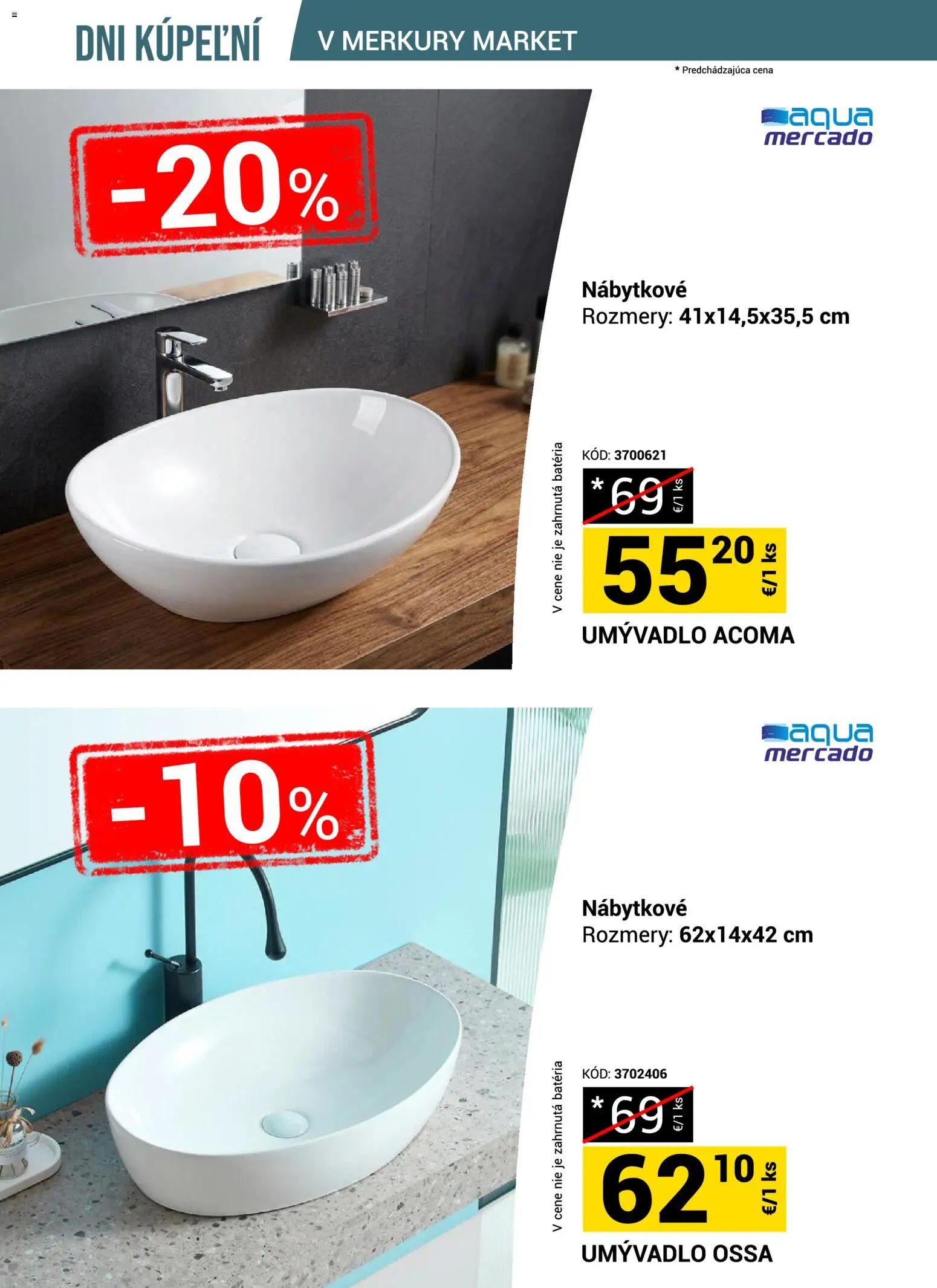 Nové Merkury Market akcie – leták je platný od 18.07.2026 | Strana: 16 | Produkty: Umývadlo, Batéria