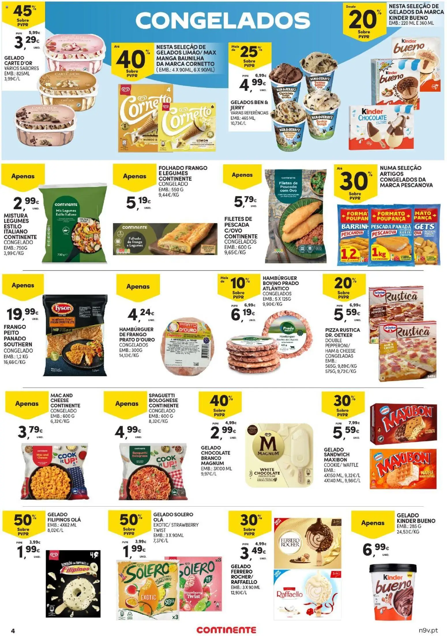 Continente Açores │ válido de 03/09/2026 | Página: 4 | Produtos: Baunilha, Gelado, Chocolate, Filete