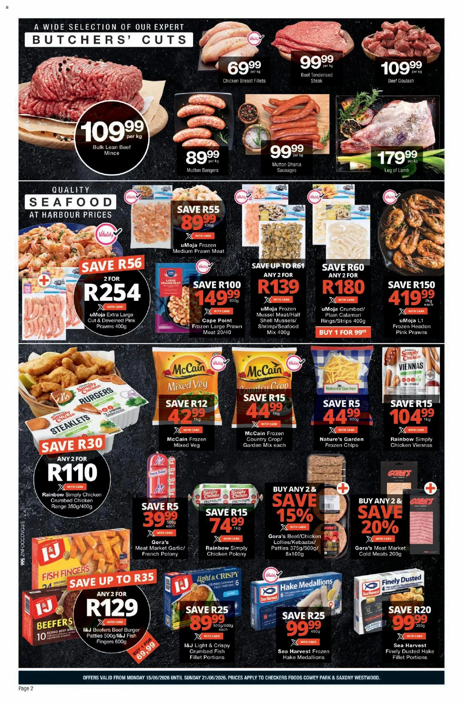 New Checkers catalogue – valid from 15.06.2026 | Page: 2 | Products: Light, Chicken, Chips, Seafood