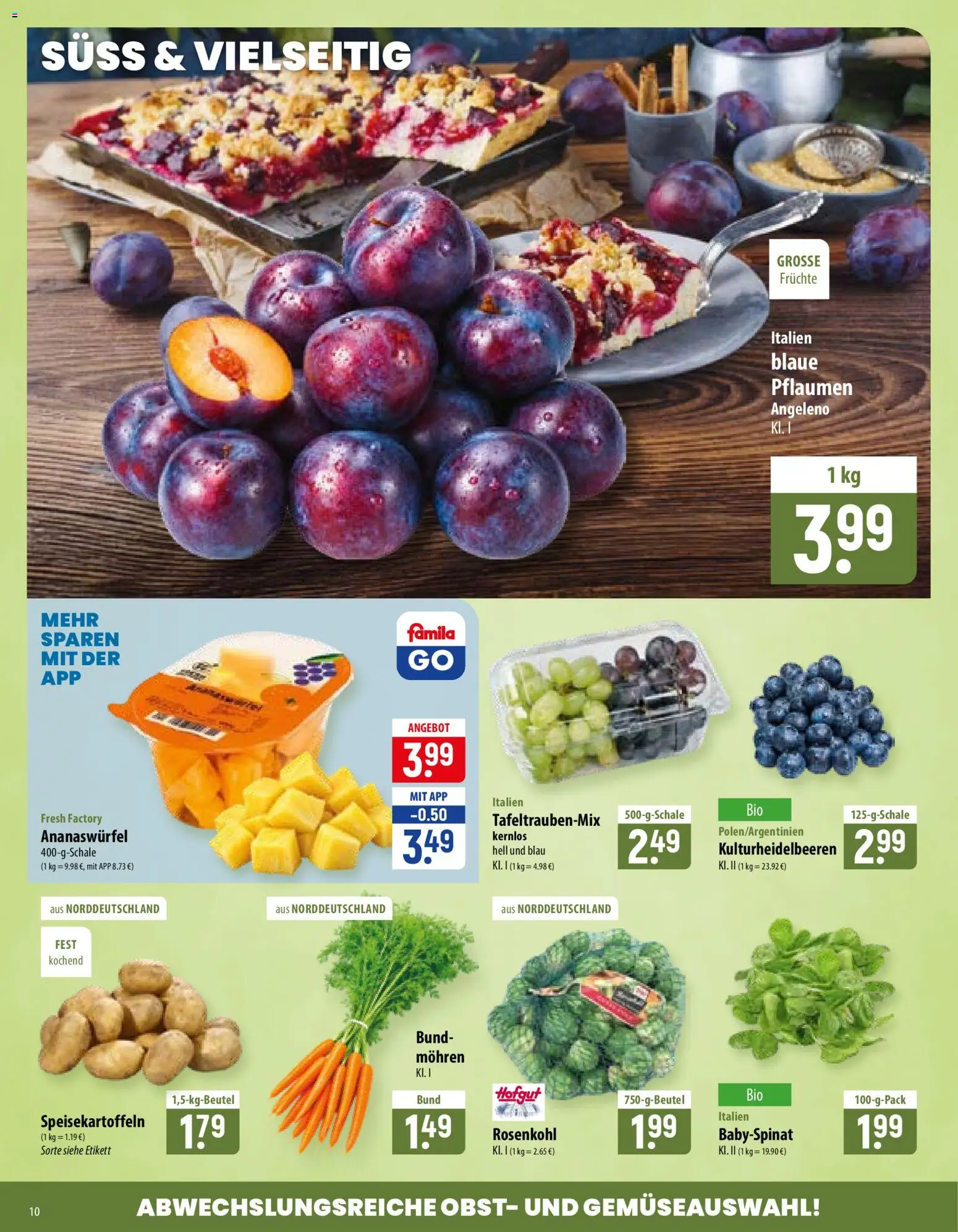 Famila Prospekt – gültig ab 21.09.2026 | Seite: 10 | Produkte: Pflaumen, Mohren, Obst