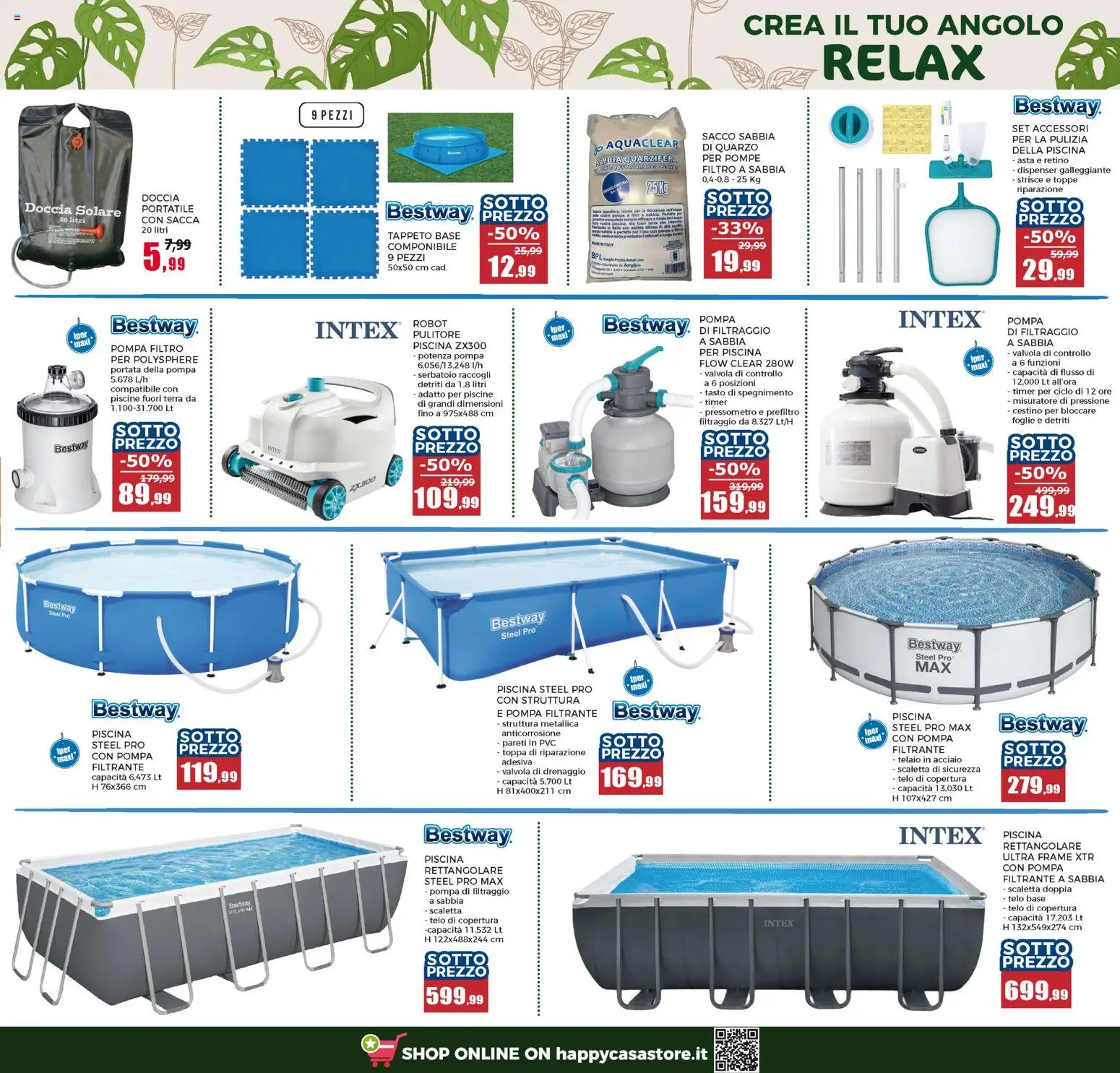 Volantino Happy Casa del 15.04.2026 | Pagina: 31 | Prodotti: Scaletta, Piscina, Doccia solare, Tappeto