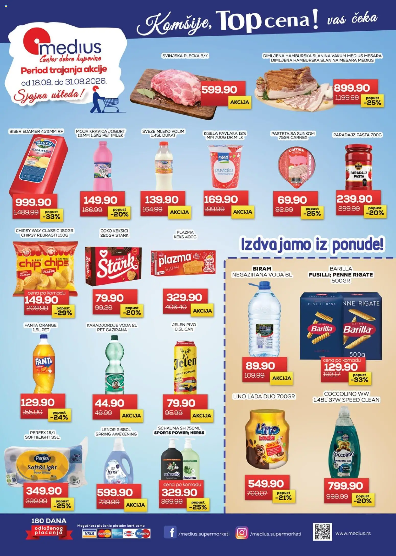 Medius katalog - važi od 18.08.2026 | Strana: 1 | Proizvode: Keks, Plazma, Barilla, Edamer