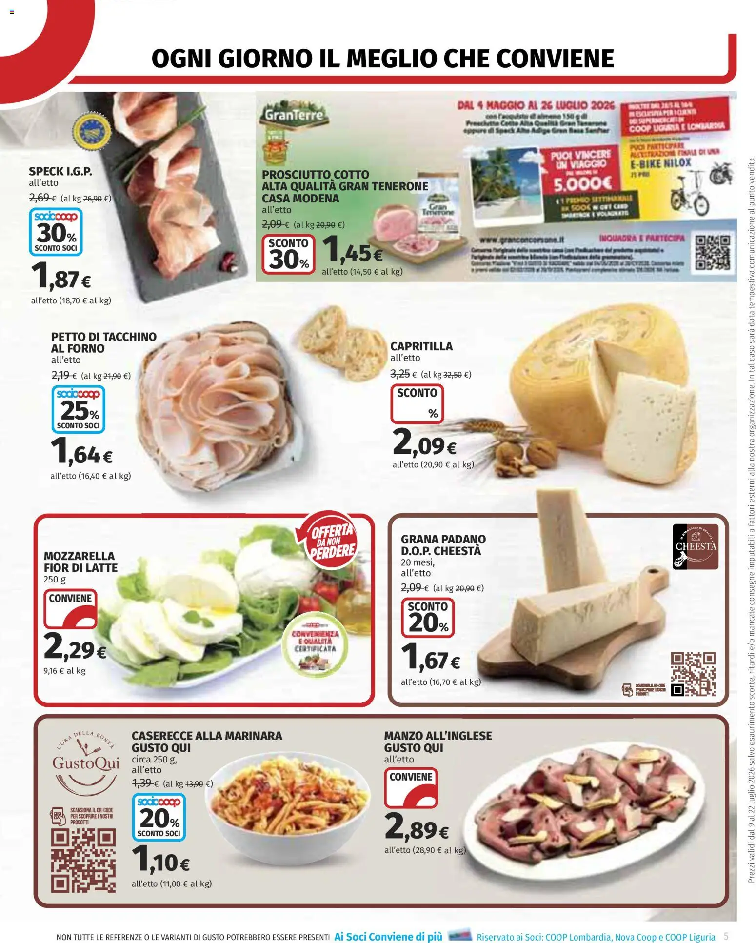 Volantino COOP del 09/07/2026 | Pagina: 5 | Prodotti: Mozzarella, Prosciutto, Data, Forno