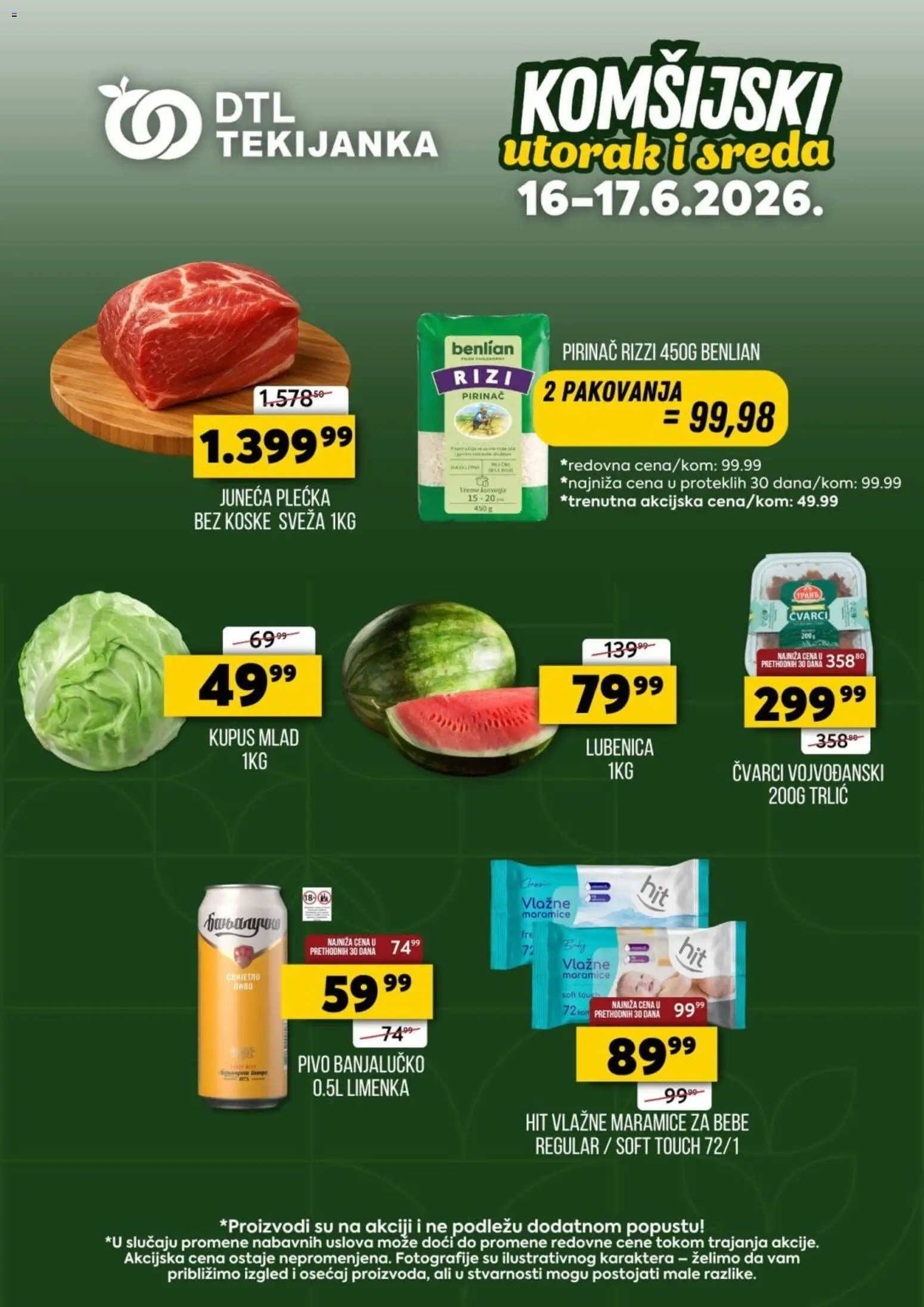 Tekijanka katalog - važi od 16.06.2026 | Strana: 1 | Proizvode: Lubenica, Pivo, Vlažne maramice, Pirinač