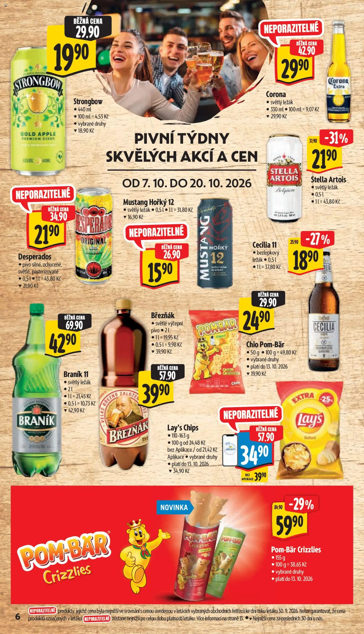 Albert leták - Hypermarket - Znojmo od 07.10.2026 | Strana: 20 | Produkty: Desperados, Braník, Stella Artois, Lay's