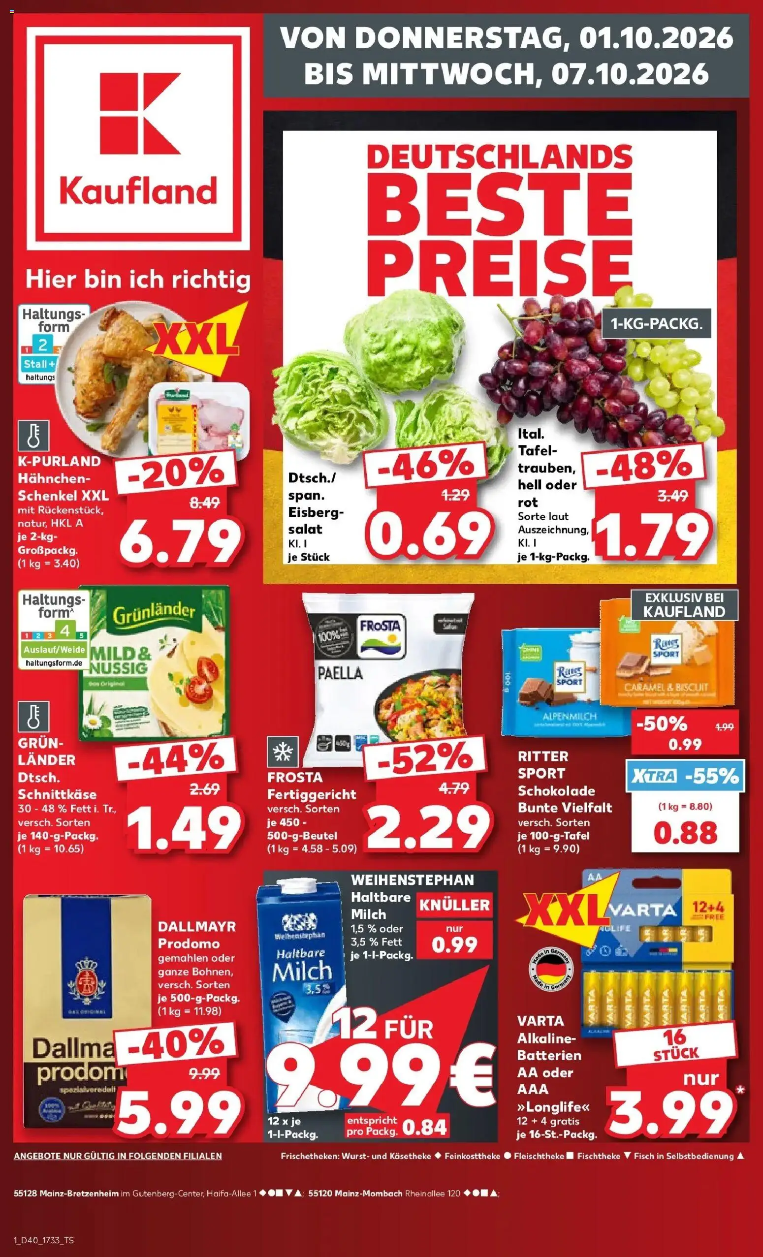 Prospekt Kaufland ab 28.09.2026 » Angebote Online zum Blättern | Seite: 11 | Produkte: Haltbare milch, Grunlander, Wurst, Salat