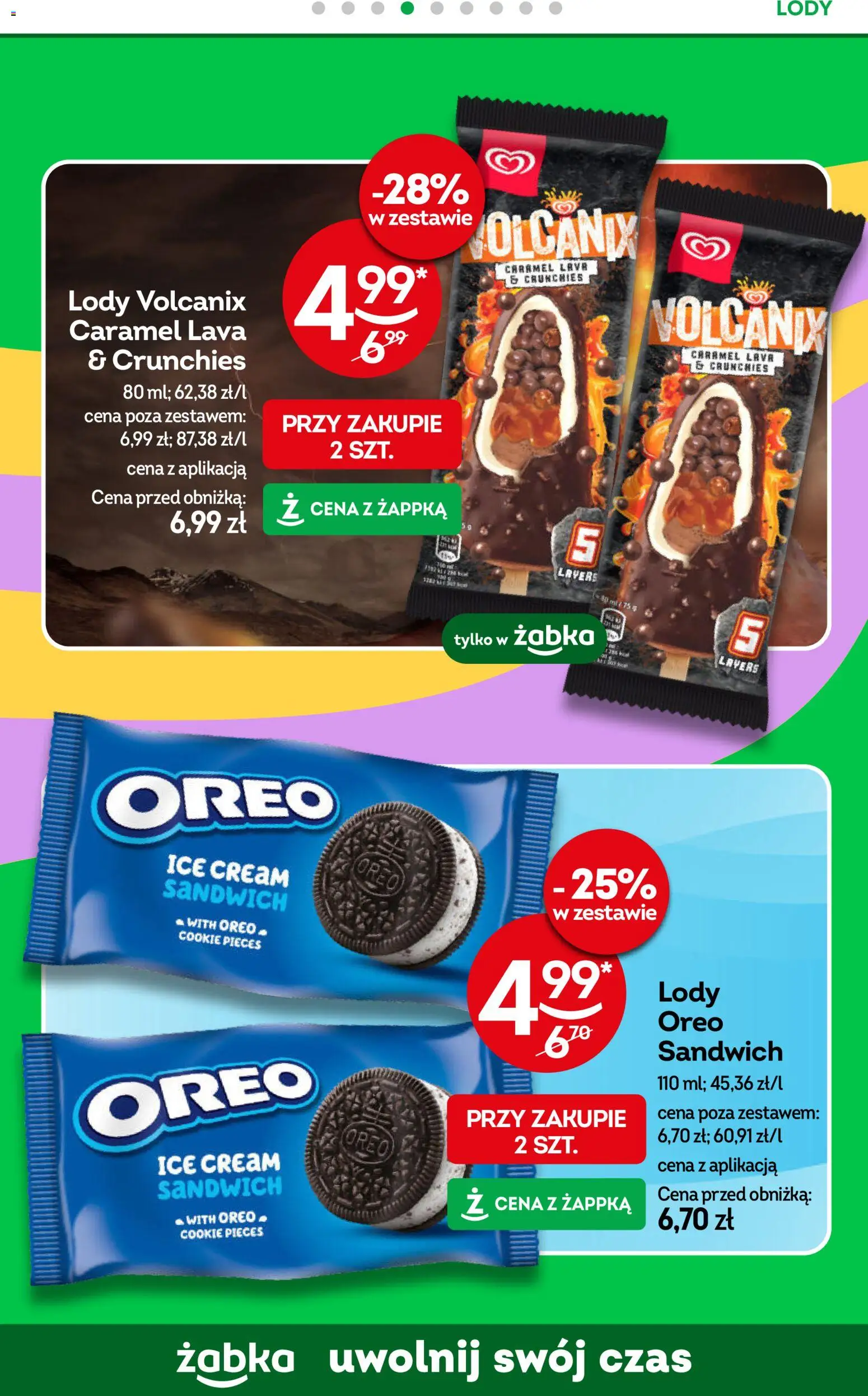 Żabka gazetka od 10.08.2026 | Strona: 55 | Produkty: Oreo, Sandwich, Lody