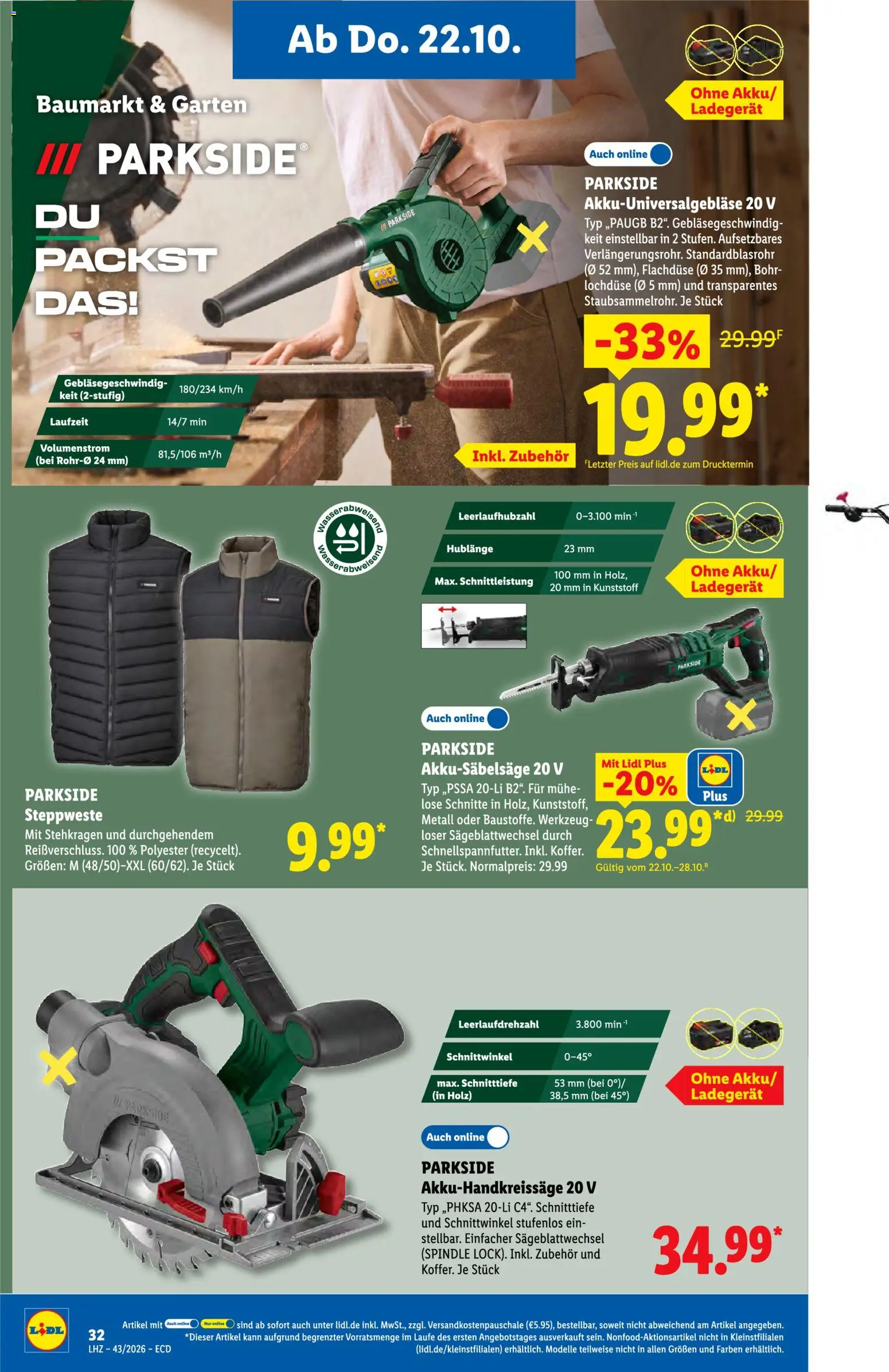 Lidl Německo leták od 19.10.2026 | Strana: 46 | Produkty: Parkside
