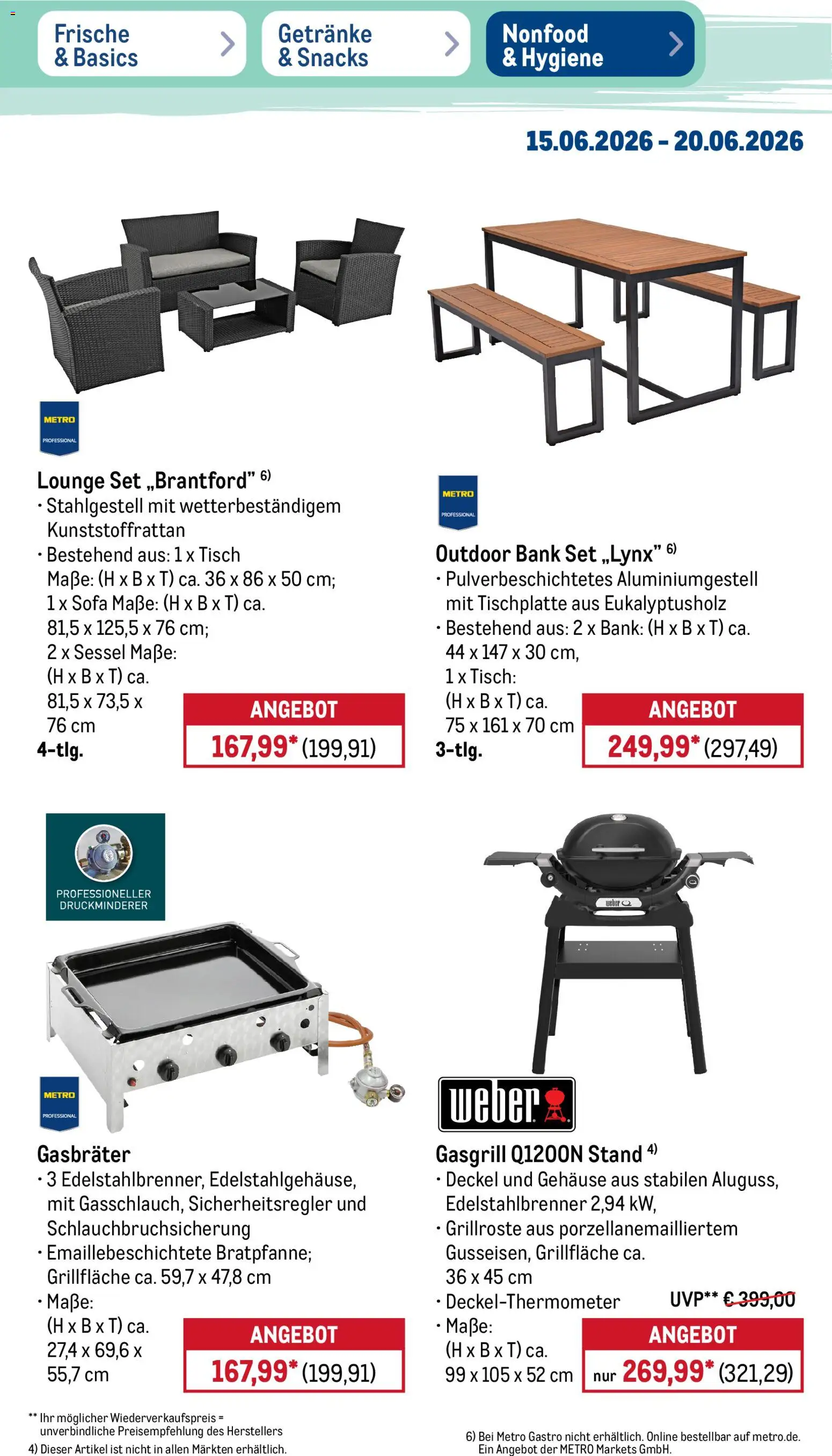 Metro Non Food & Hygiene – gültig ab 15.06.2026 | Seite: 16 | Produkte: Sofa, Sessel, Tisch