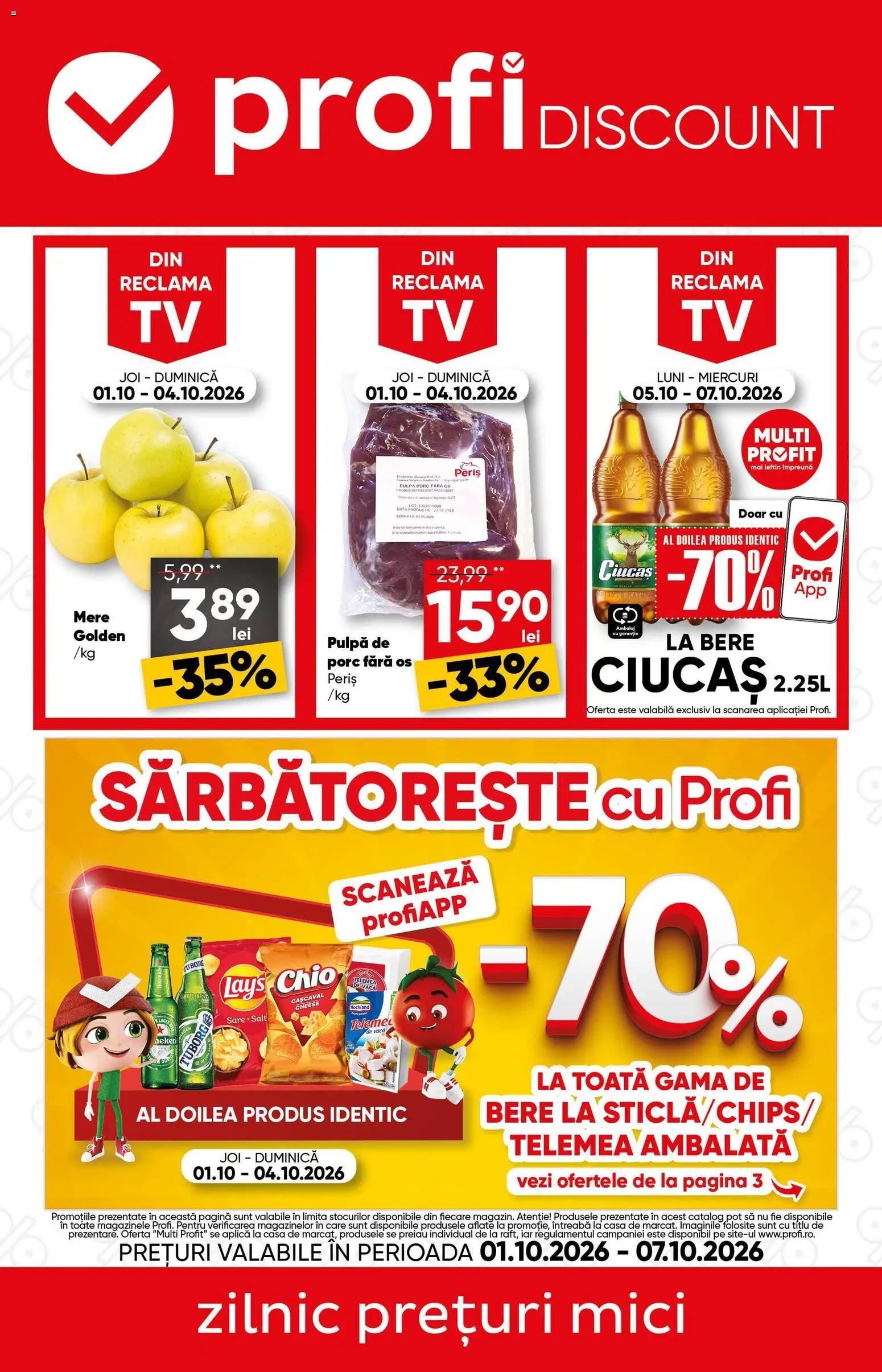 Noul catalog Profi – valabil de la 01.10.2026 | Pagină: 1 | Produse: Aplică, Cașcaval, Bere, Mere