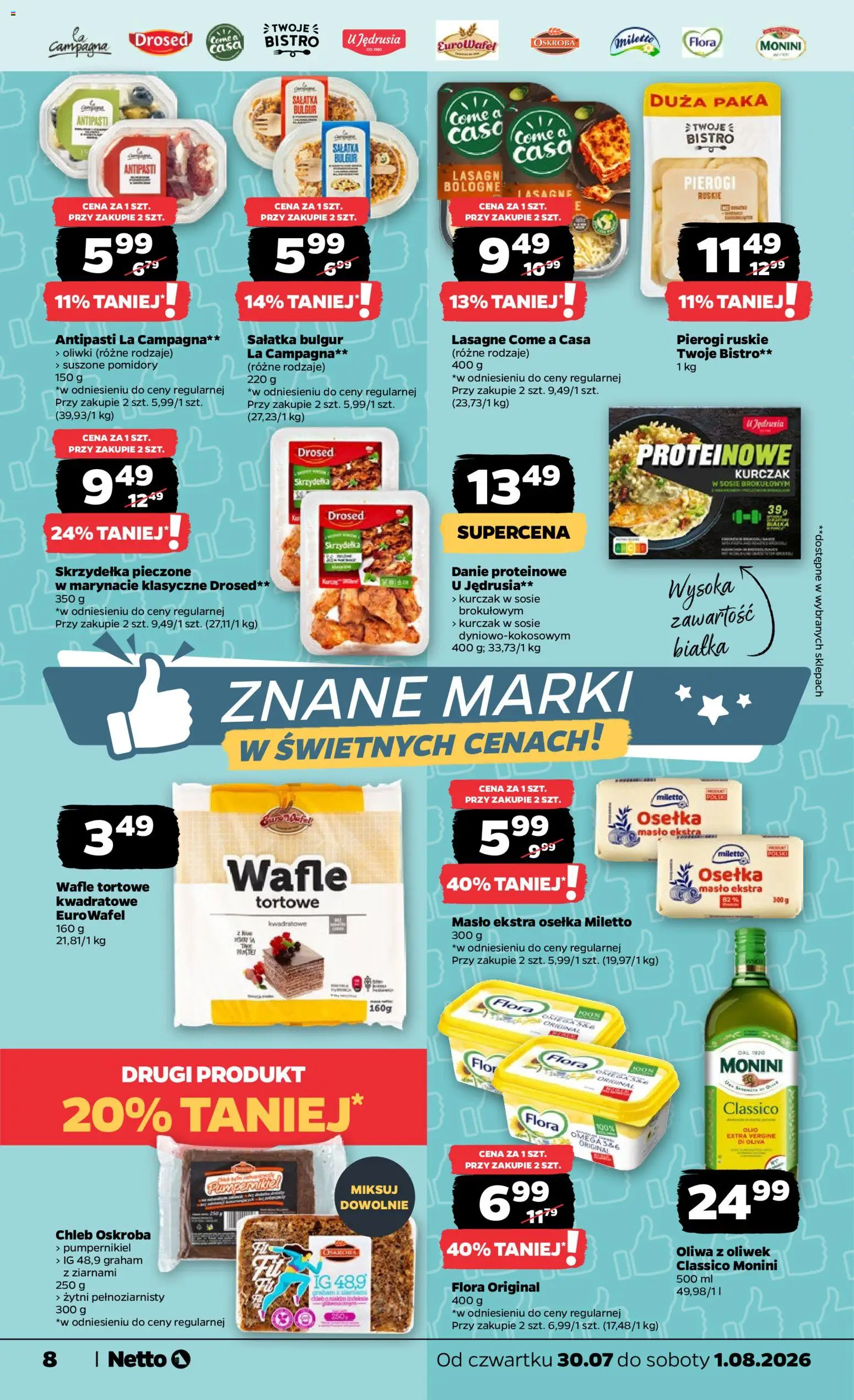 Netto gazetka od czwartku od 30.07.2026 | Strona: 8 | Produkty: Pumpernikiel, Wafle, Suszone pomidory, Chleb