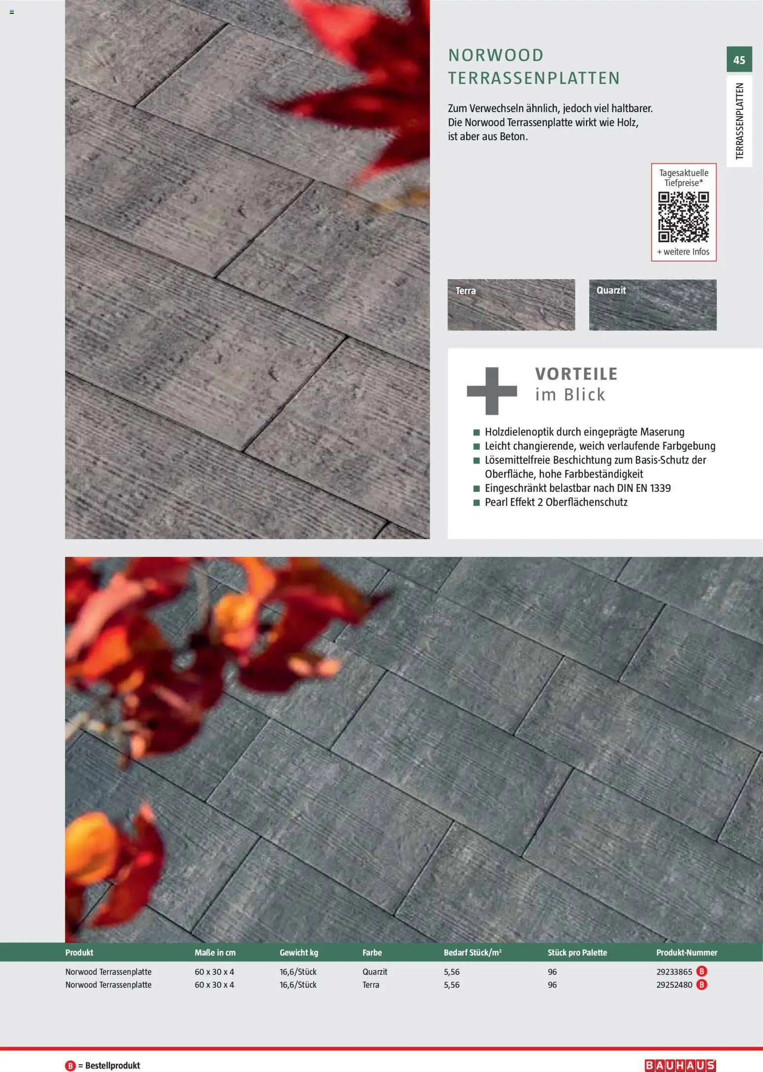 Bauhaus Gartenbaumaterialien 2026 – gültig ab 02.03.2026 | Seite: 45 | Produkte: Gewicht