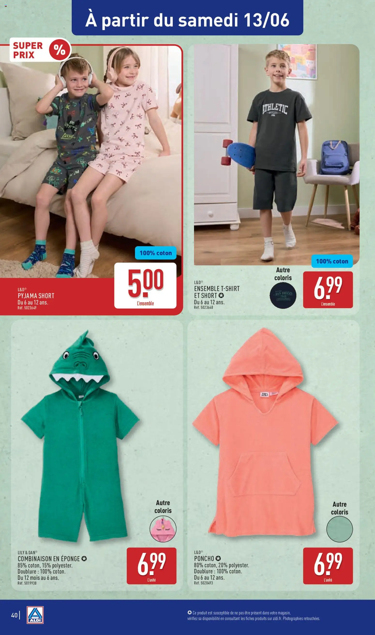 {H1} | Page: 44 | Produits: Coton, Eponge, Combinaison, Pyjama