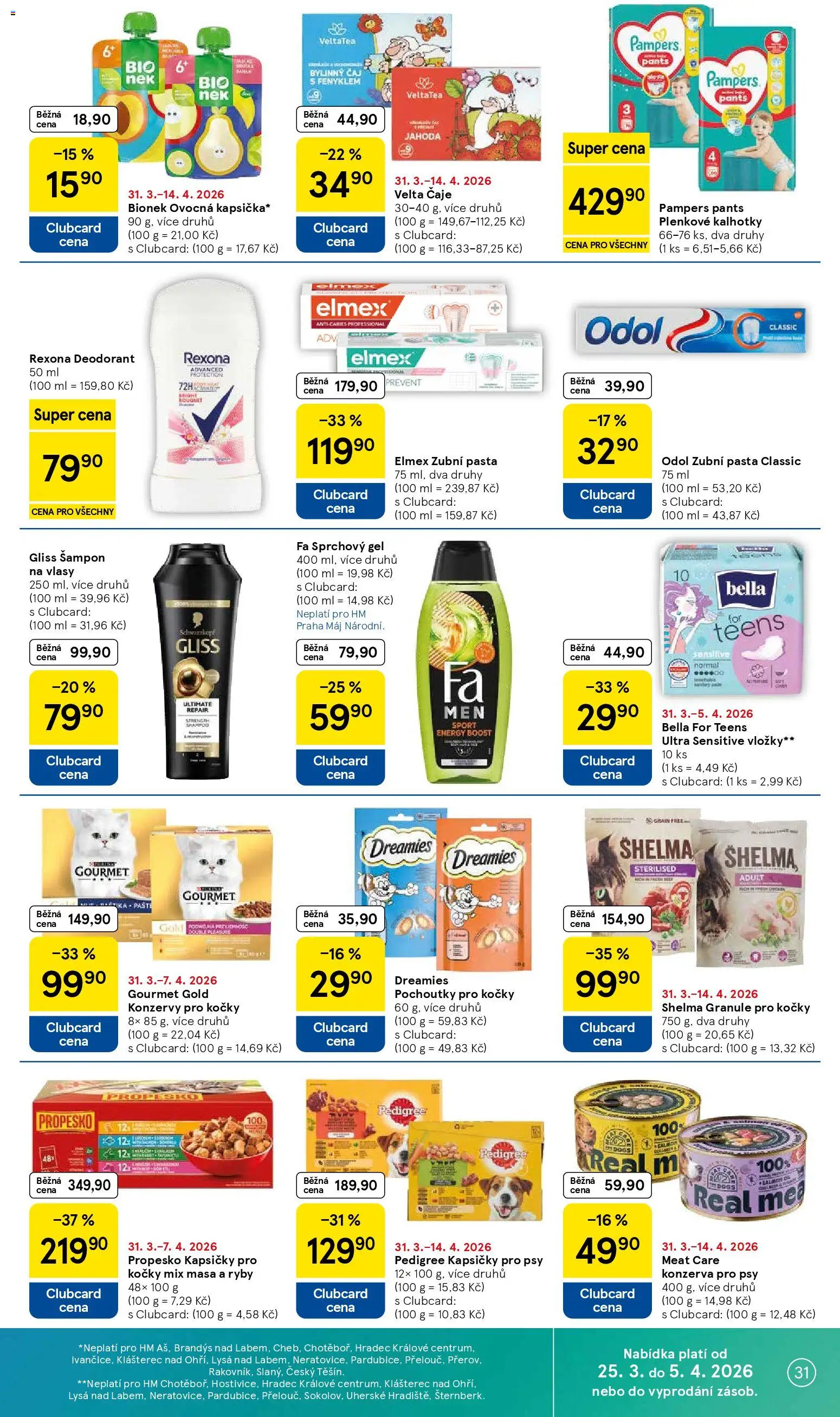 Tesco leták - Hypermarket od 31.03.2026 | Strana: 31 | Produkty: Sprchový gel, Kalhotky, Pedigree kapsičky, Šampon