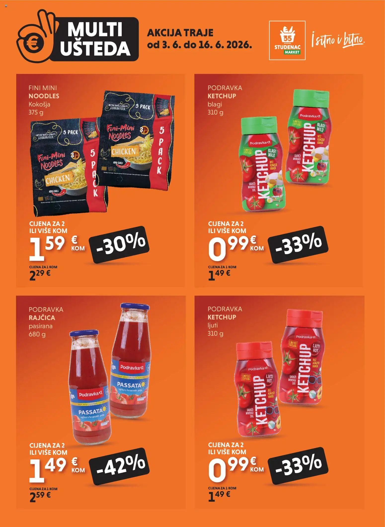 Studenac katalog | vrijedi od 03.06.2026 | Stranica: 2 | Proizvodi: Podravka, Rajčica