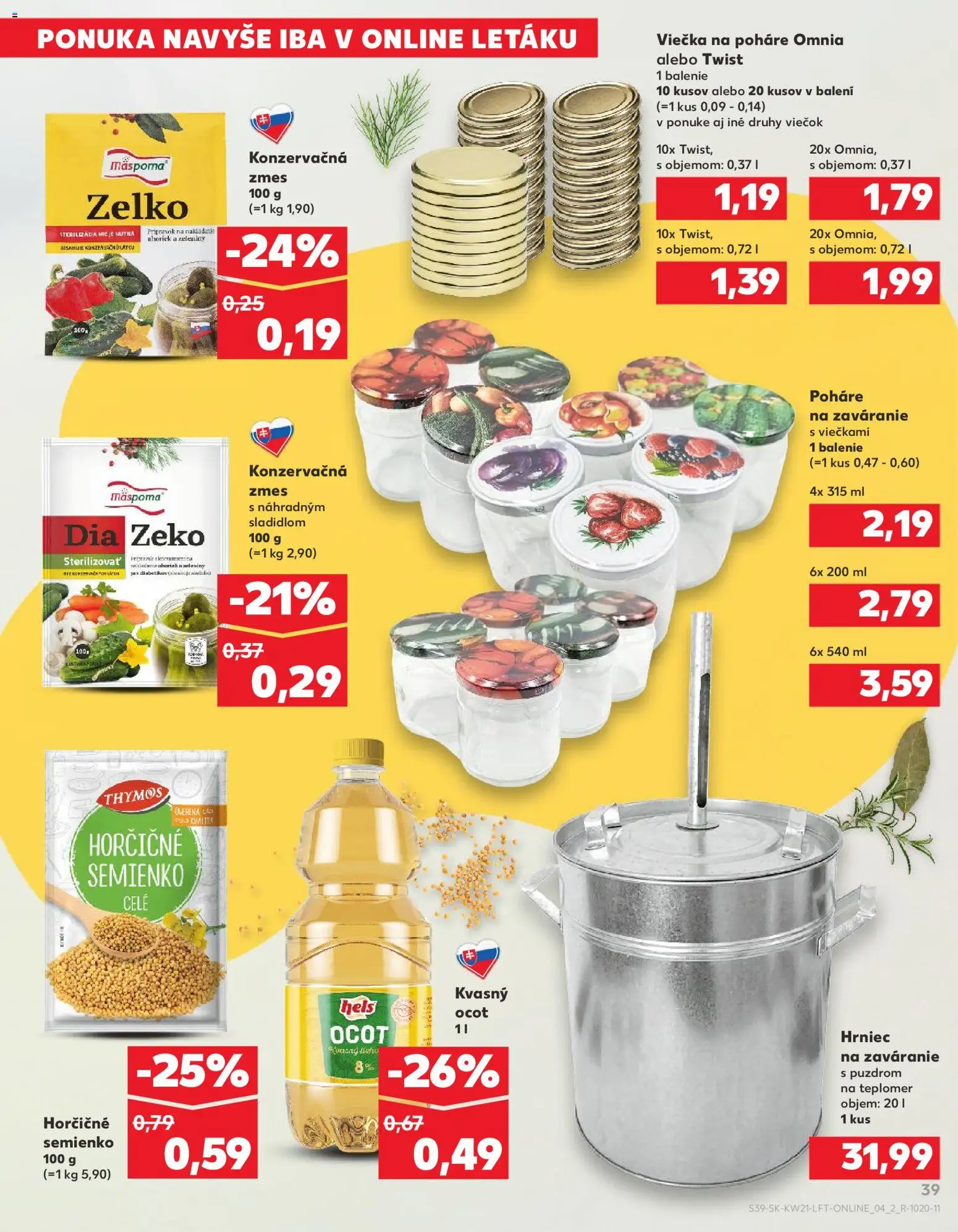 Nové Kaufland akcie – leták je platný od 21.05.2026 | Strana: 39 | Produkty: Teplomer, Ocot
