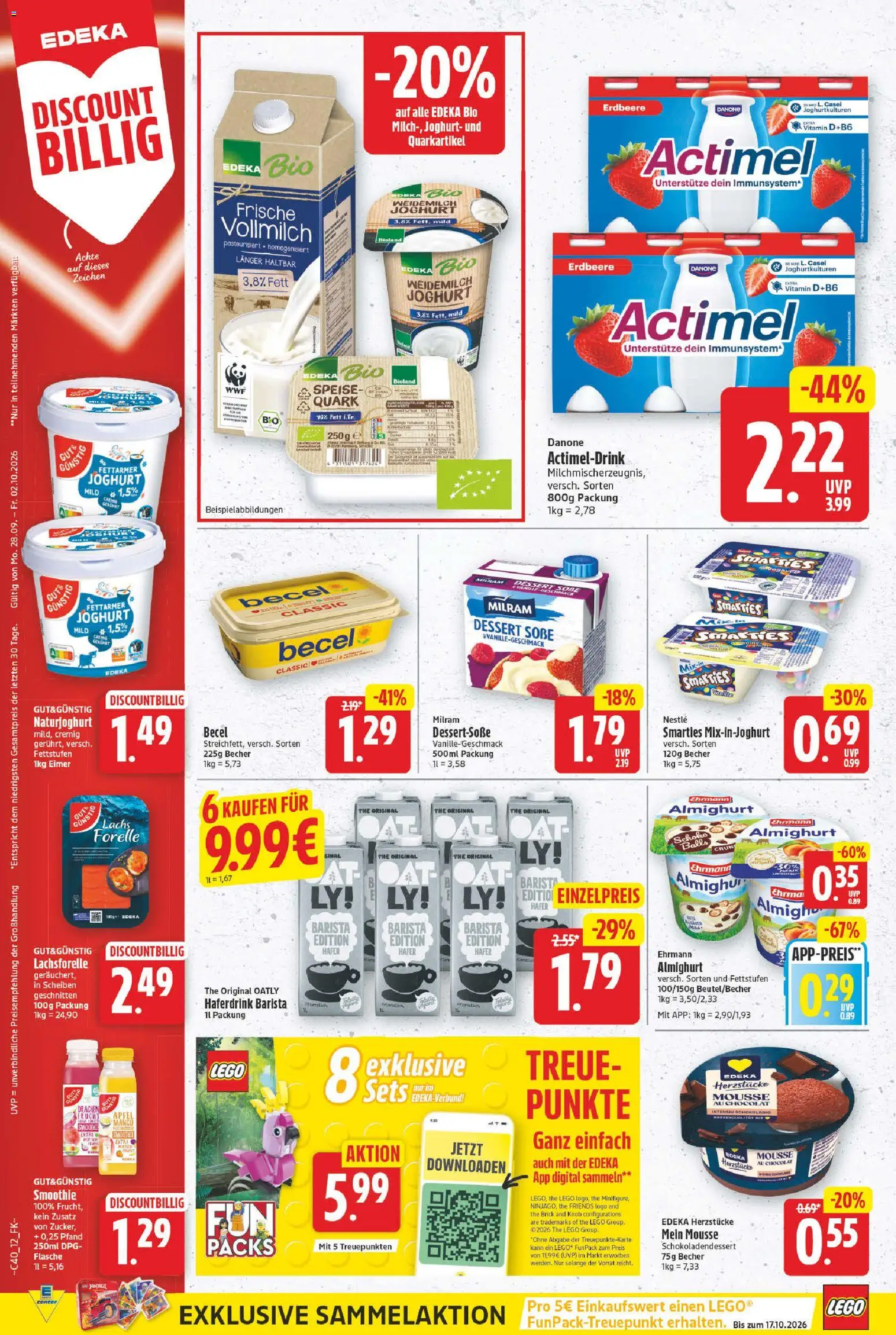 E center Prospekt – gültig ab 28.09.2026 | Seite: 12 | Produkte: Quark, Becel, Äpfel, Oatly
