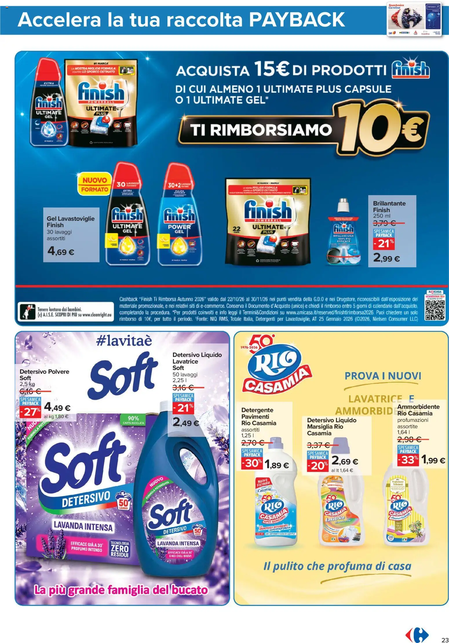 Volantino Carrefour del 23/10/2026 | Pagina: 25 | Prodotti: Ammorbidente, Lavatrice, Lavanda, Profumo