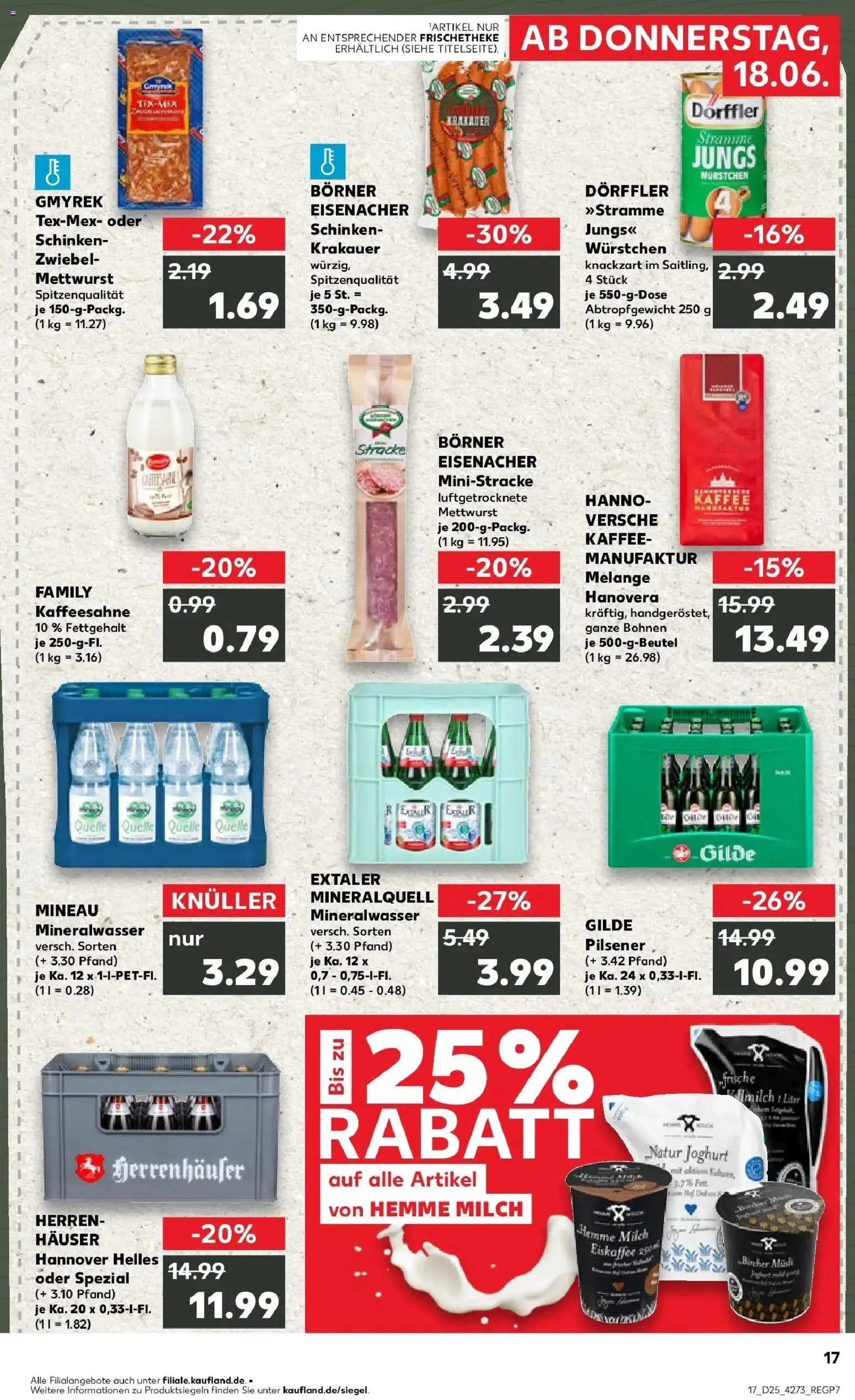 Kaufland Prospekt Garbsen – gültig ab 18.06.2026 | Seite: 17 | Produkte: Musli, Milch, Kaffee, Sahne