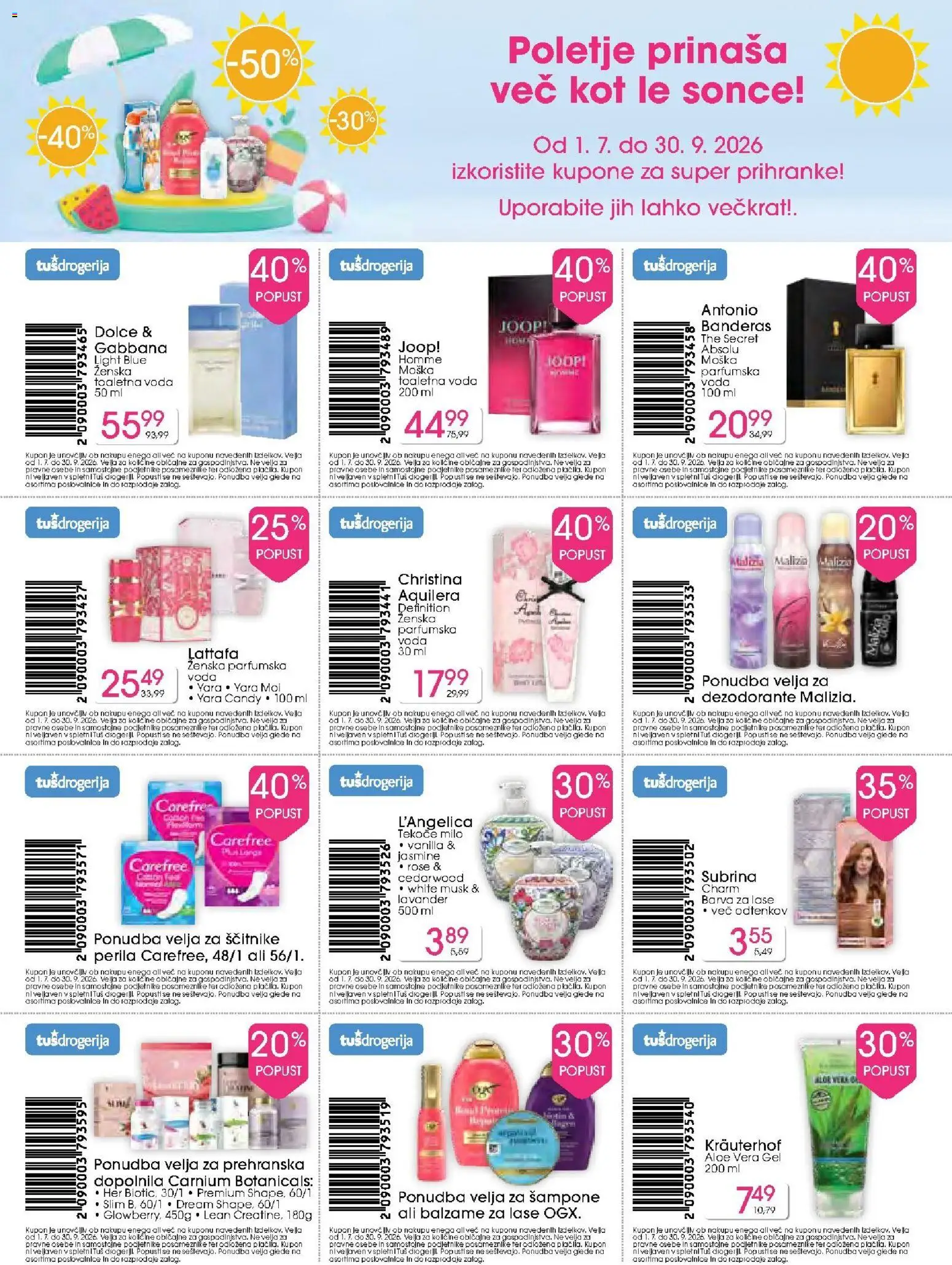 Novi Tuš drogerija katalog ponudbe – veljaven od 12.08.2026 | Stran: 8 | Izdelki: Barva za lase, Milo, Voda, Toaletna voda