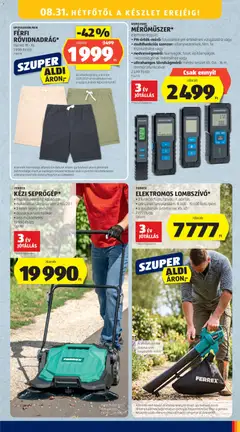 Aldi akciós újság - amely érvényes a következő dátumtól: 2026.08.27. | Oldal: 47 | Termékek: Ferrex, FA, Távolságmérő, Dekoráció